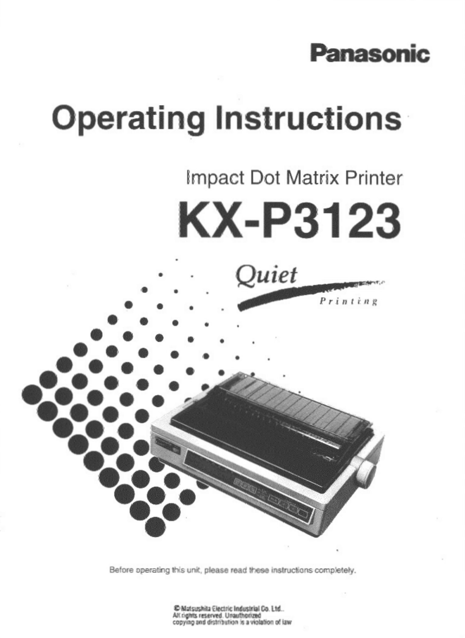Panasonic KX-P3123 Printer User Manual