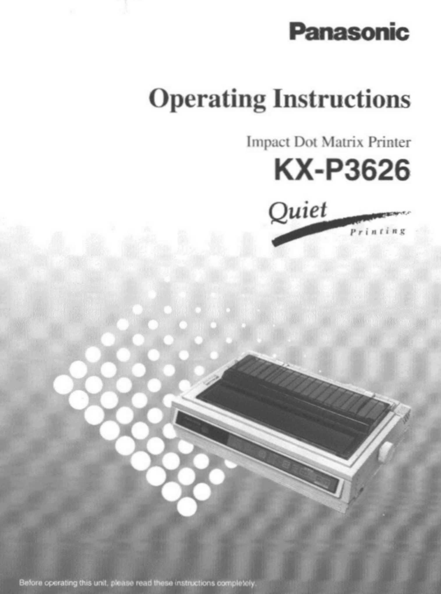 Panasonic KX-P3626 Printer User Manual