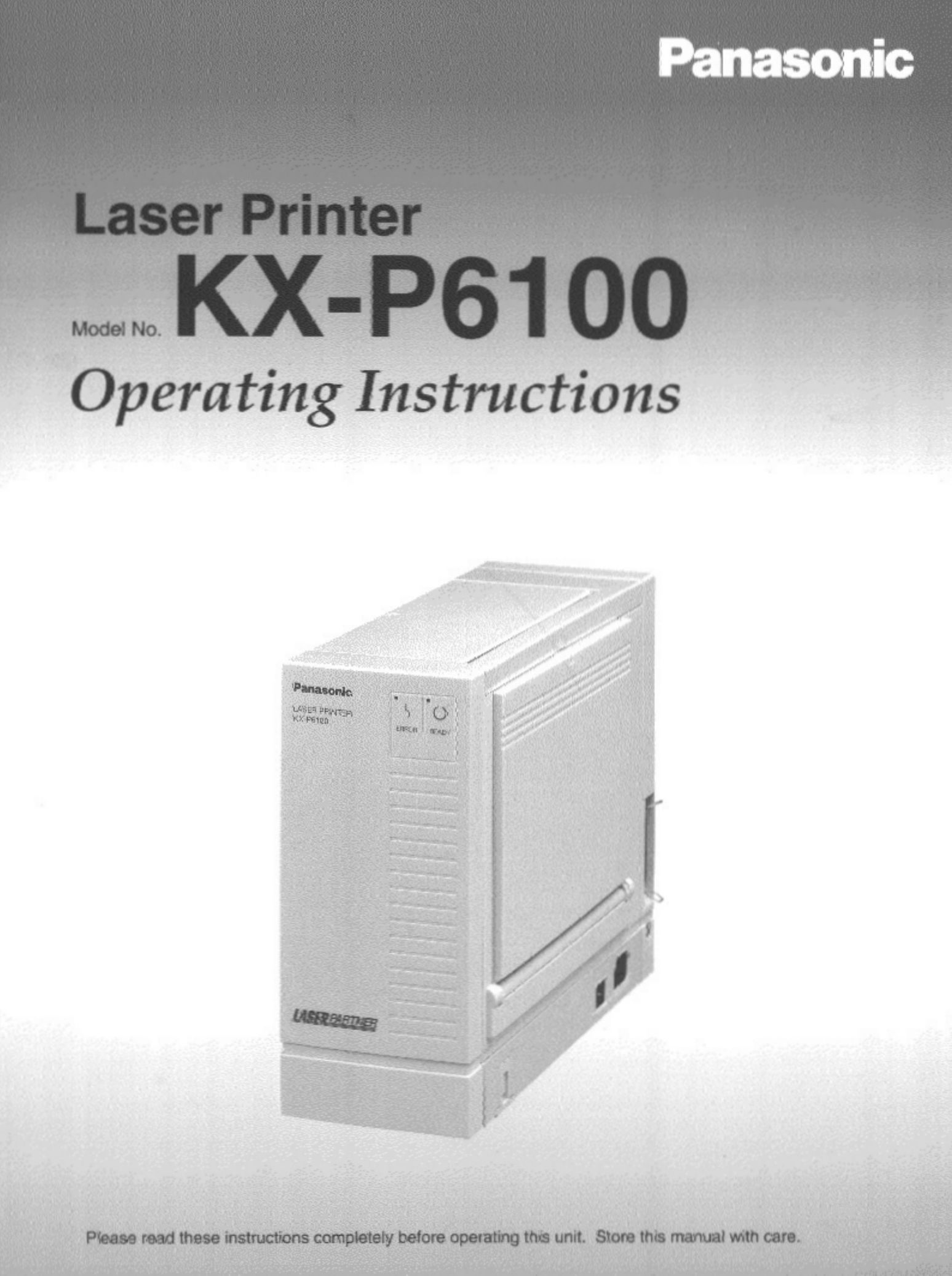Panasonic KX-P6100 Printer User Manual