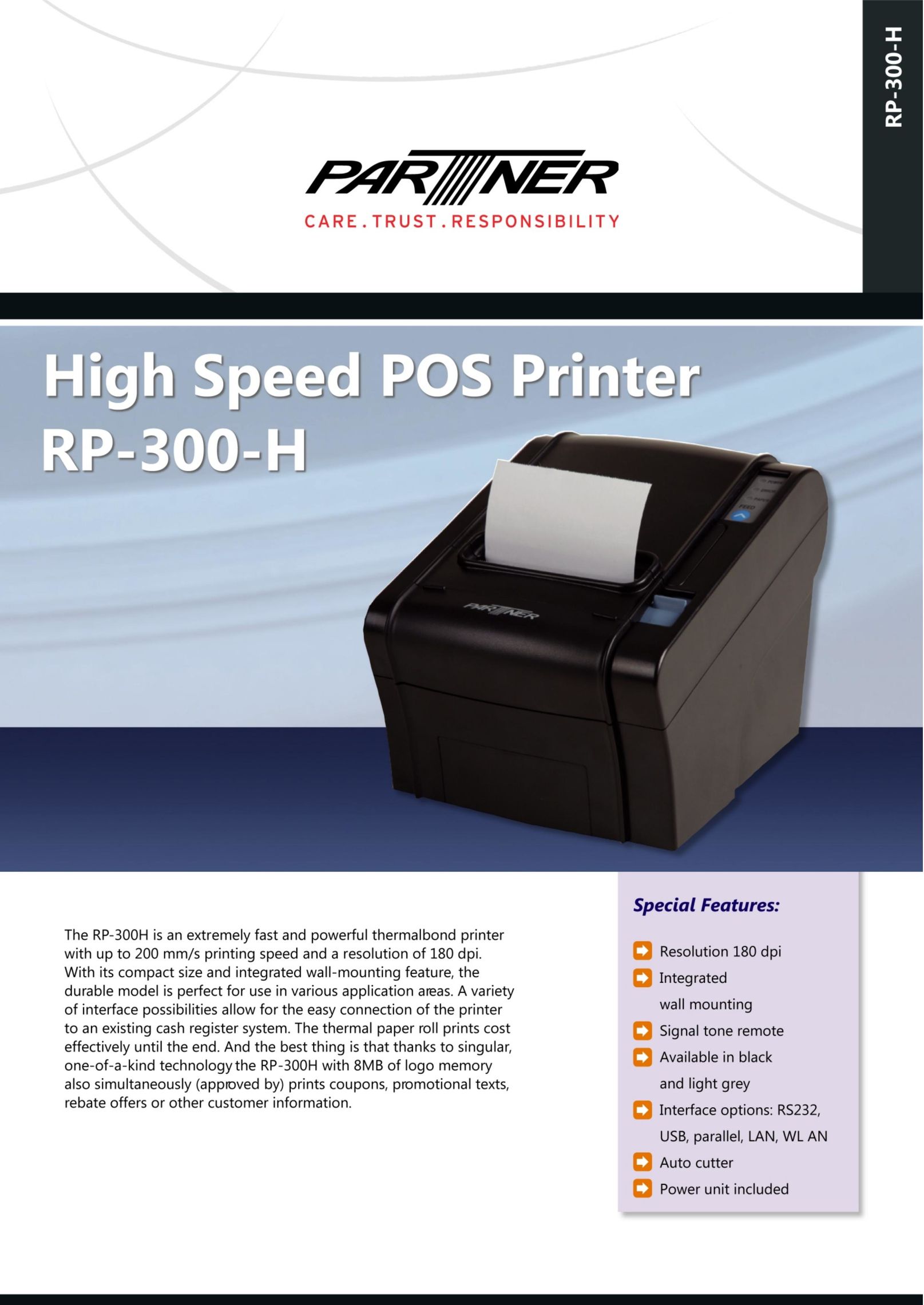 Partner Tech RP-300-H Printer User Manual