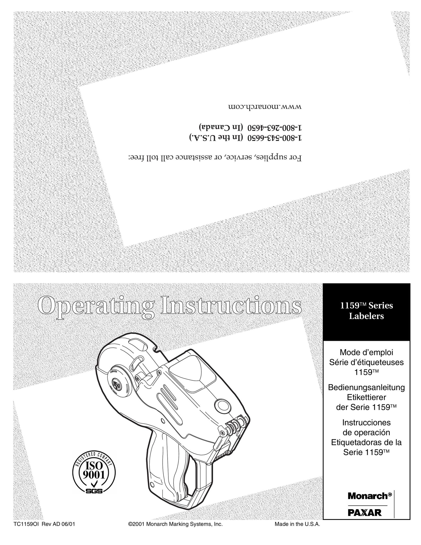 Paxar 1159 Series Printer User Manual