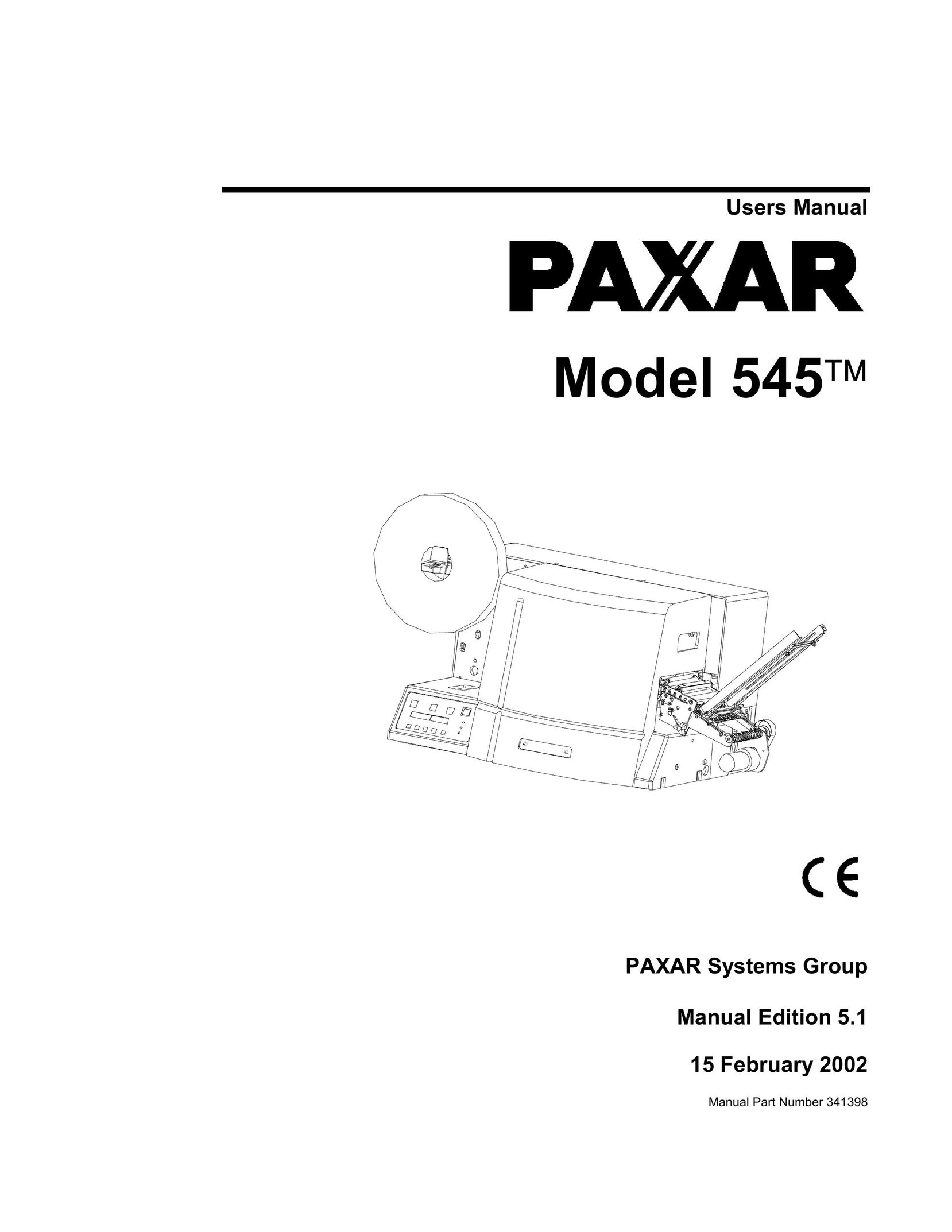 Paxar 545 Printer User Manual