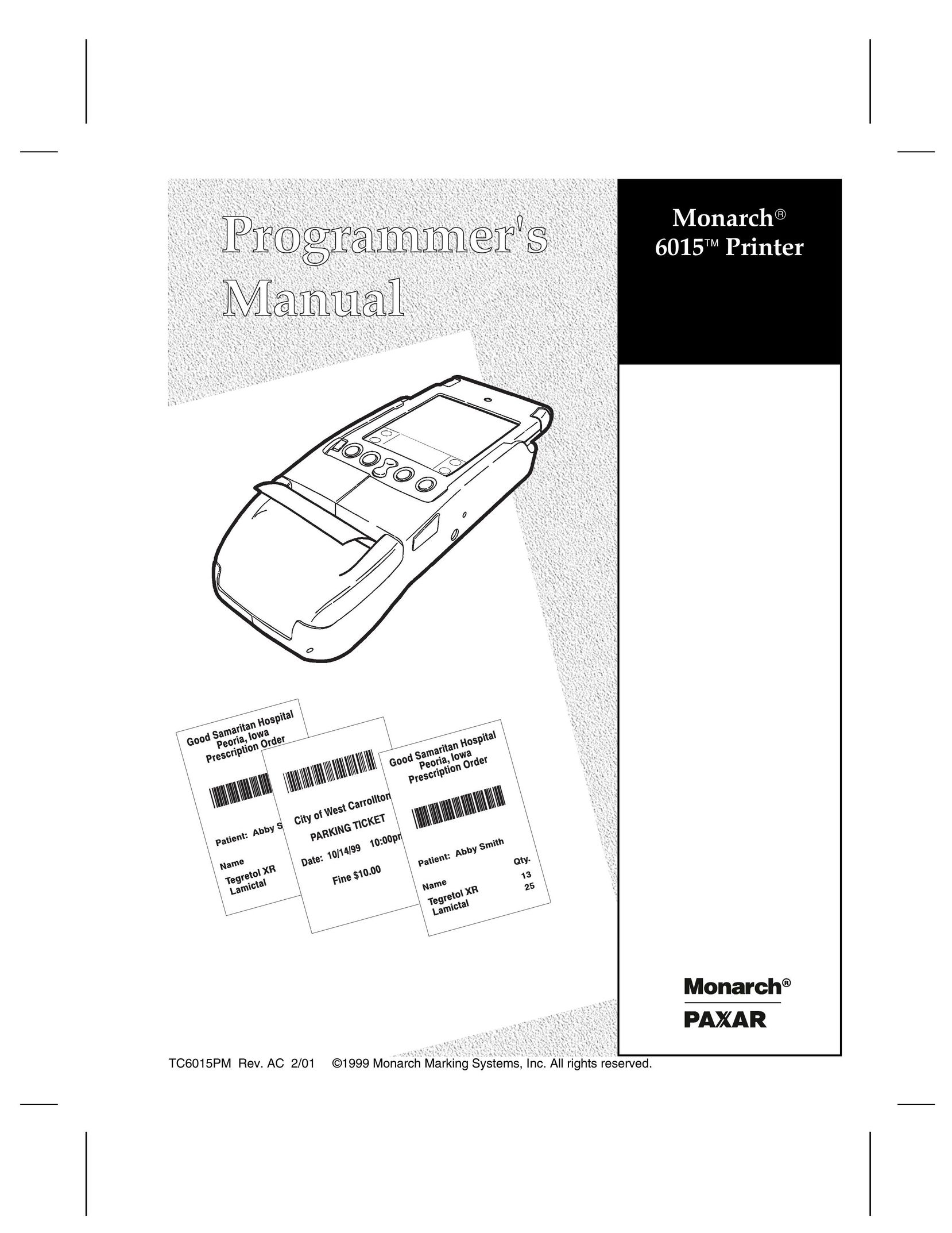 Paxar 6015 Printer User Manual