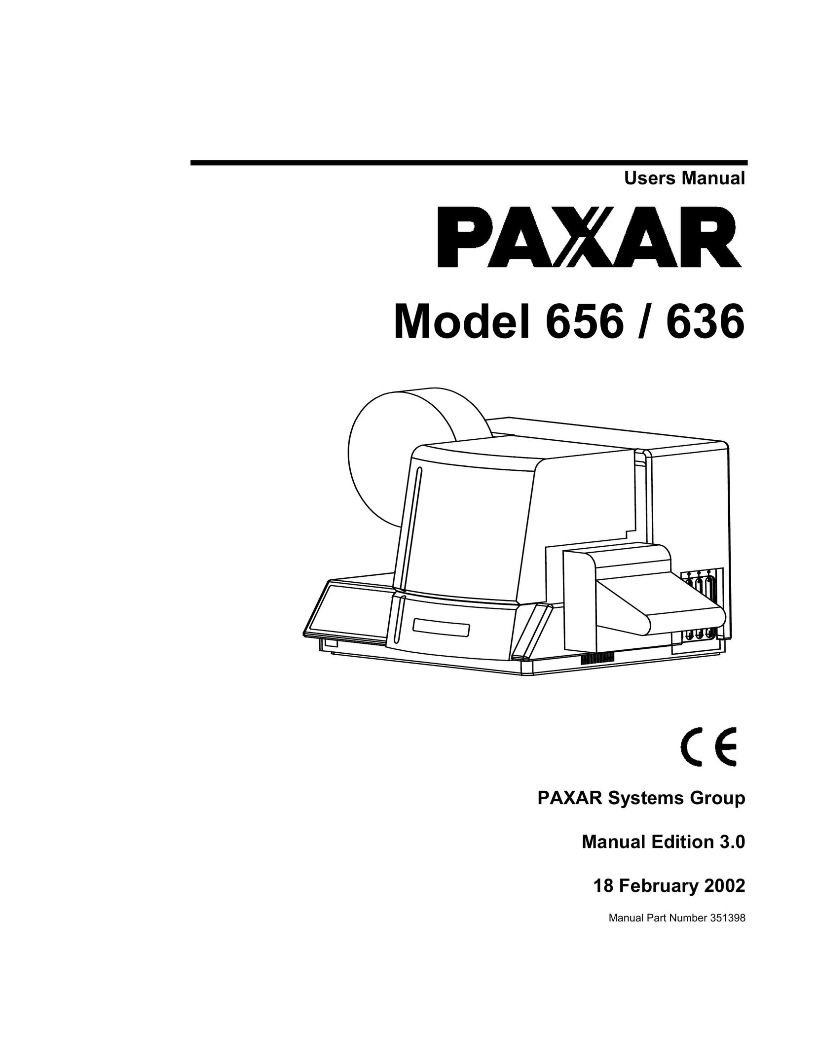 Paxar 656 / 636 Printer User Manual