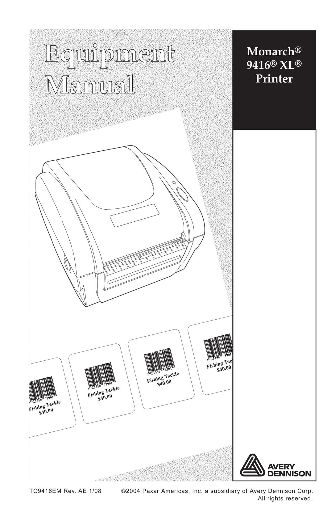 Paxar 9416 XL Printer User Manual