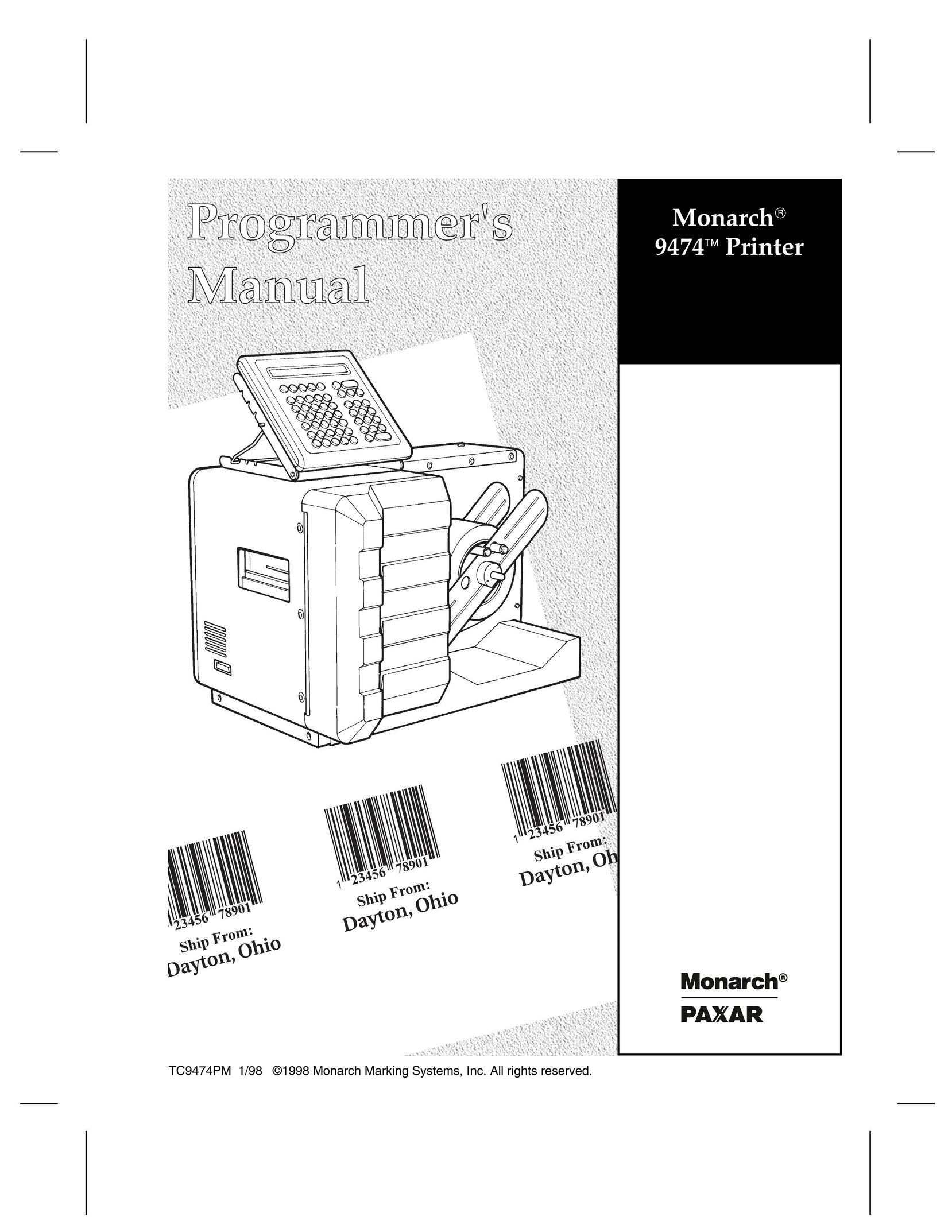 Paxar 9474 Printer User Manual