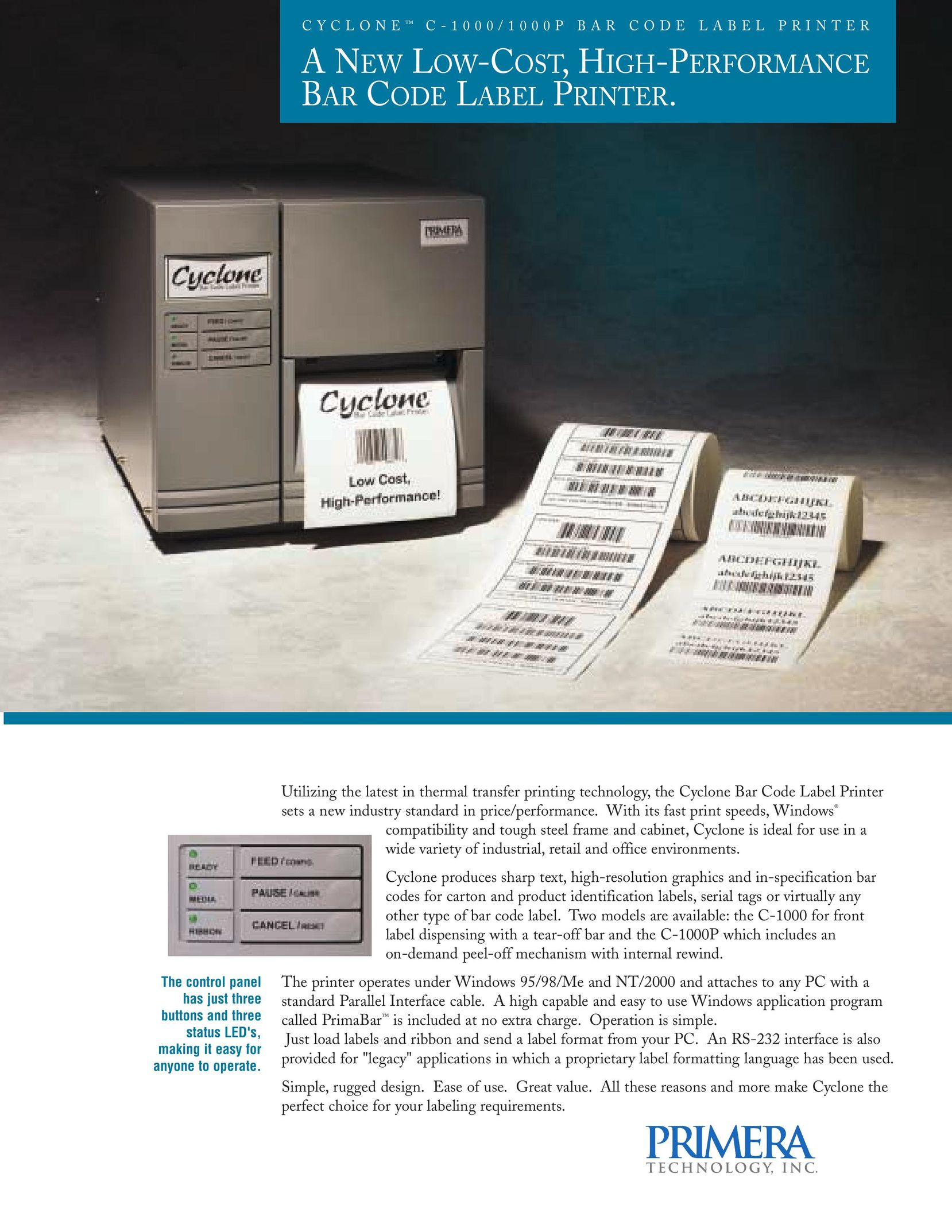 Primera Technology C-1000P Printer User Manual