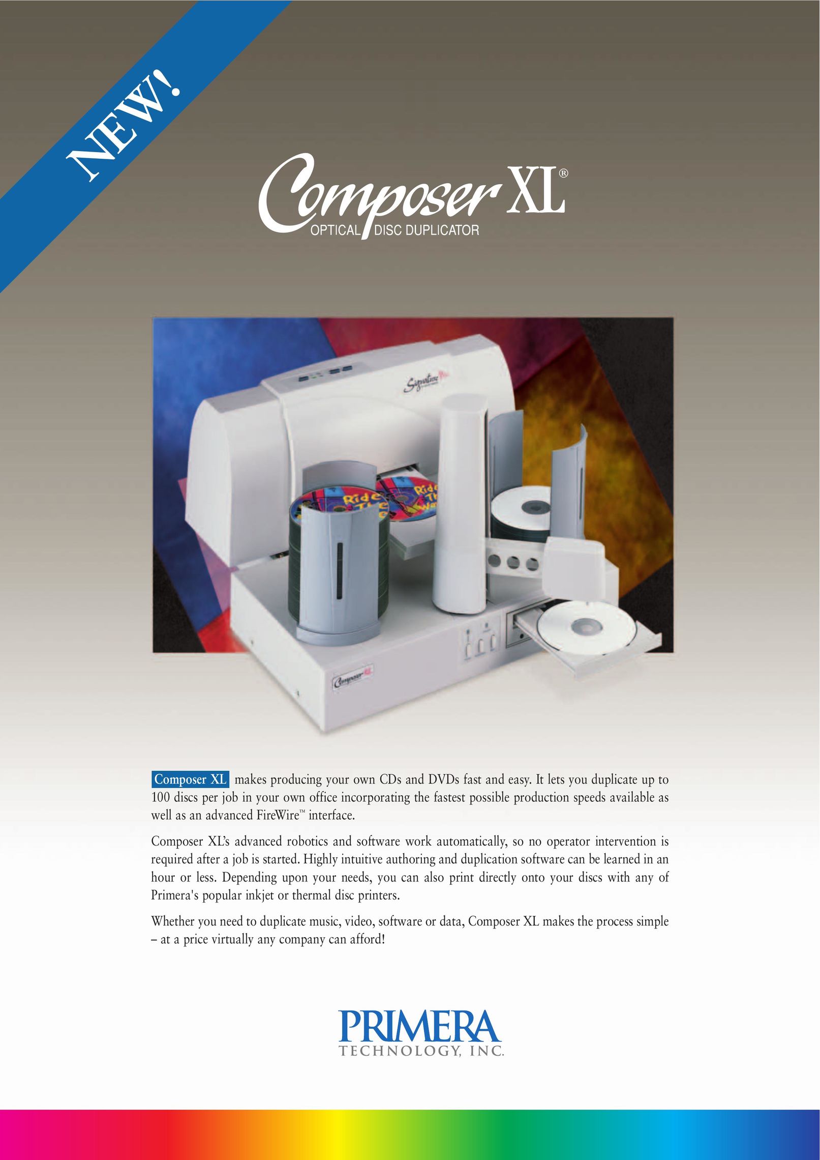 Primera Technology Composer XL Printer User Manual