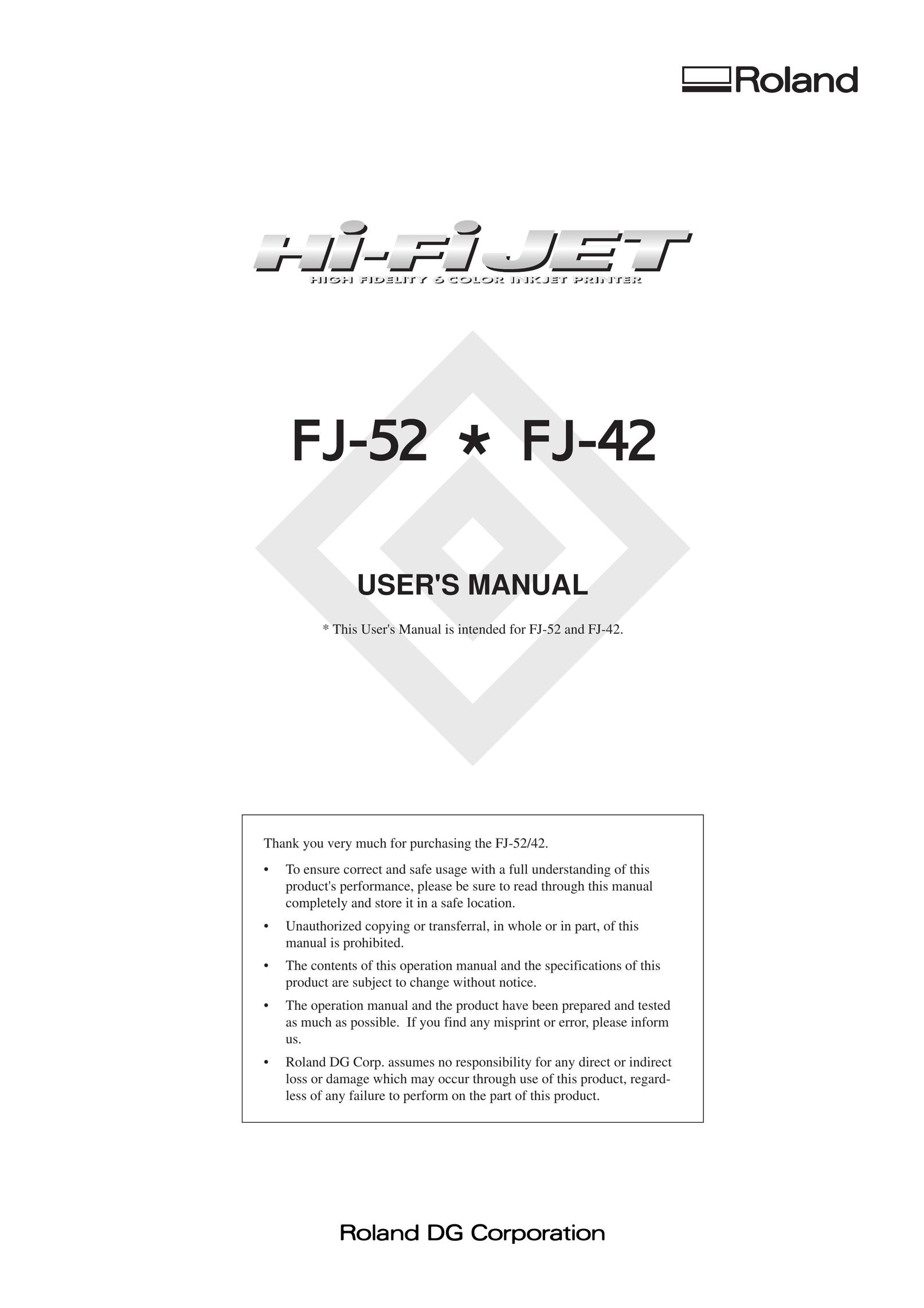 Roland FJ-42 Printer User Manual