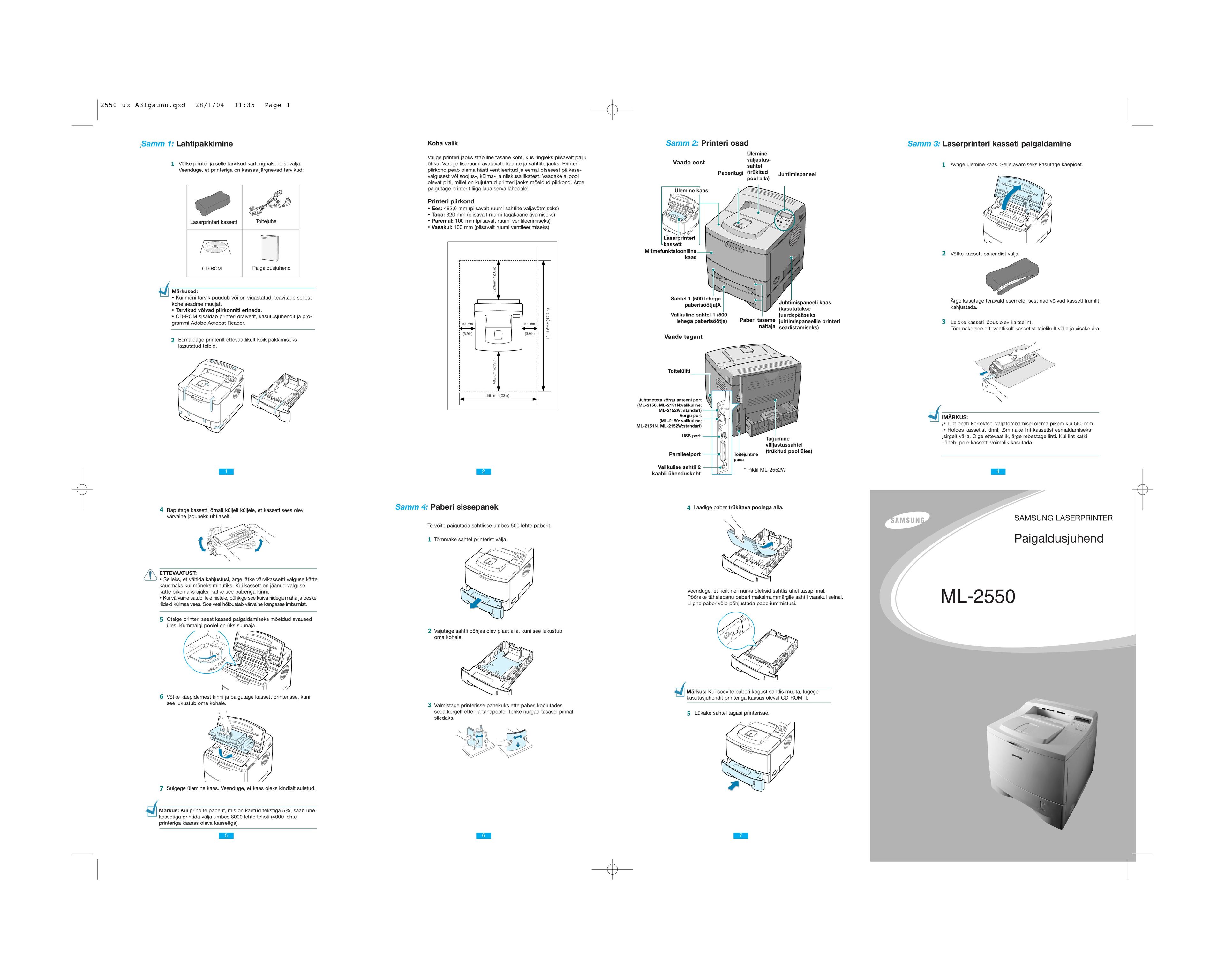 Samsung 2150 Printer User Manual