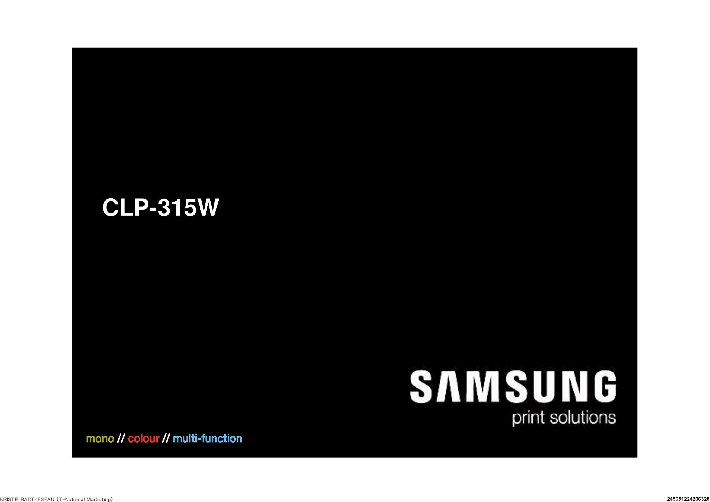 Samsung 315W Printer User Manual