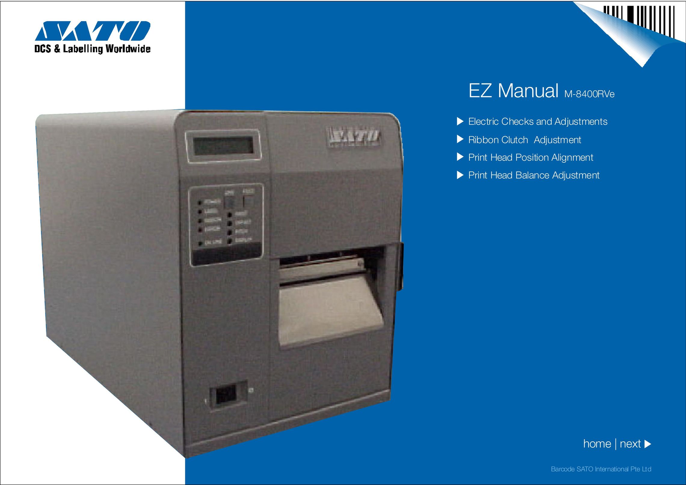 SATO 8400RVe Printer User Manual