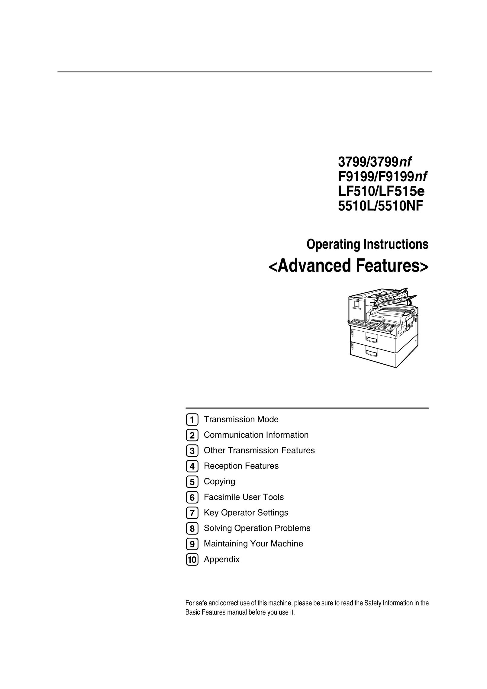 Savin 5510NF Printer User Manual