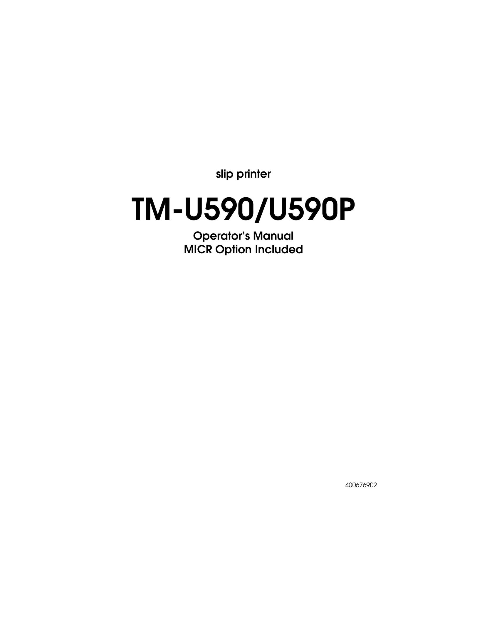 Seiko TM-U590/U590P Printer User Manual