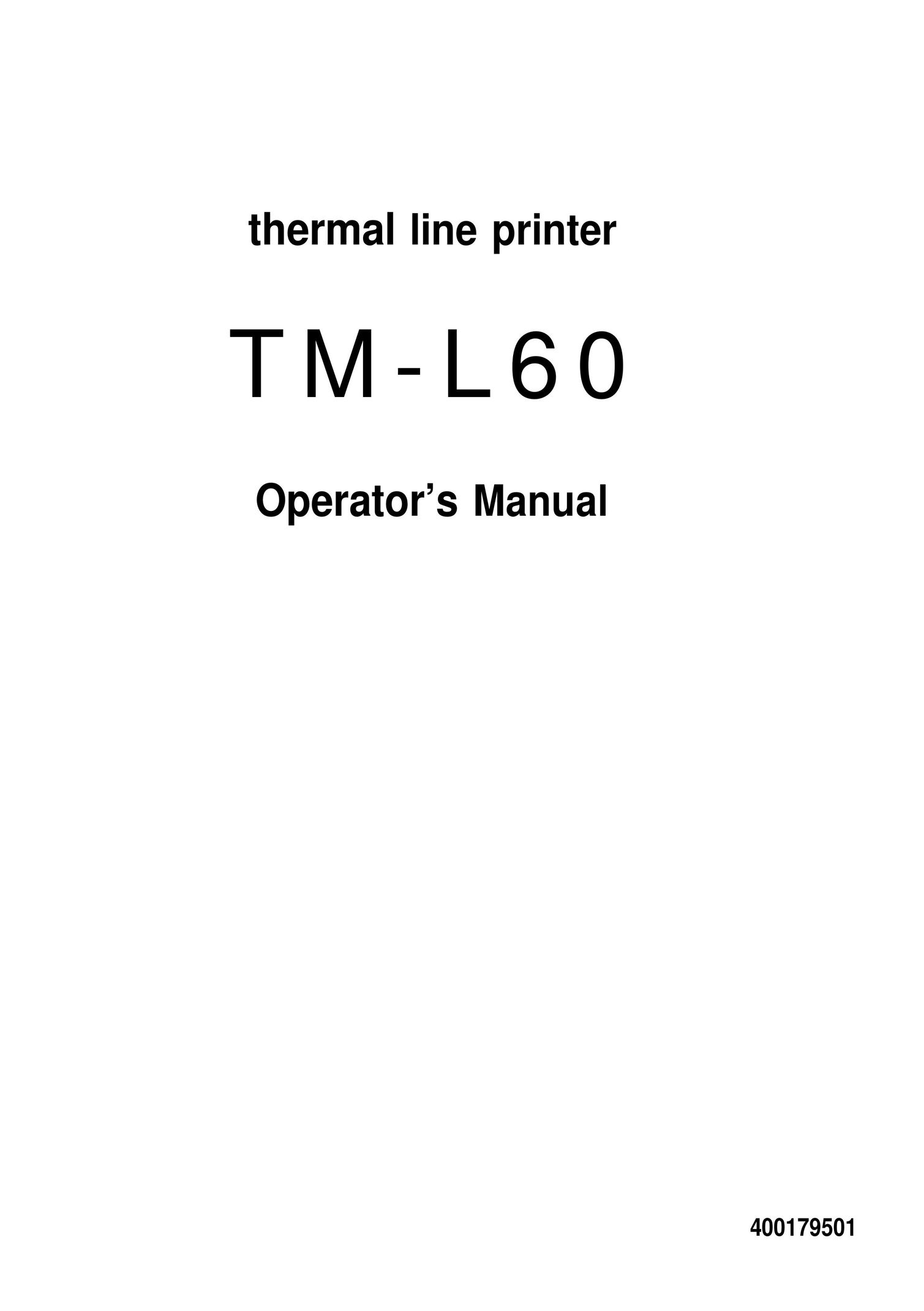 Seiko Group TM-L60 Printer User Manual