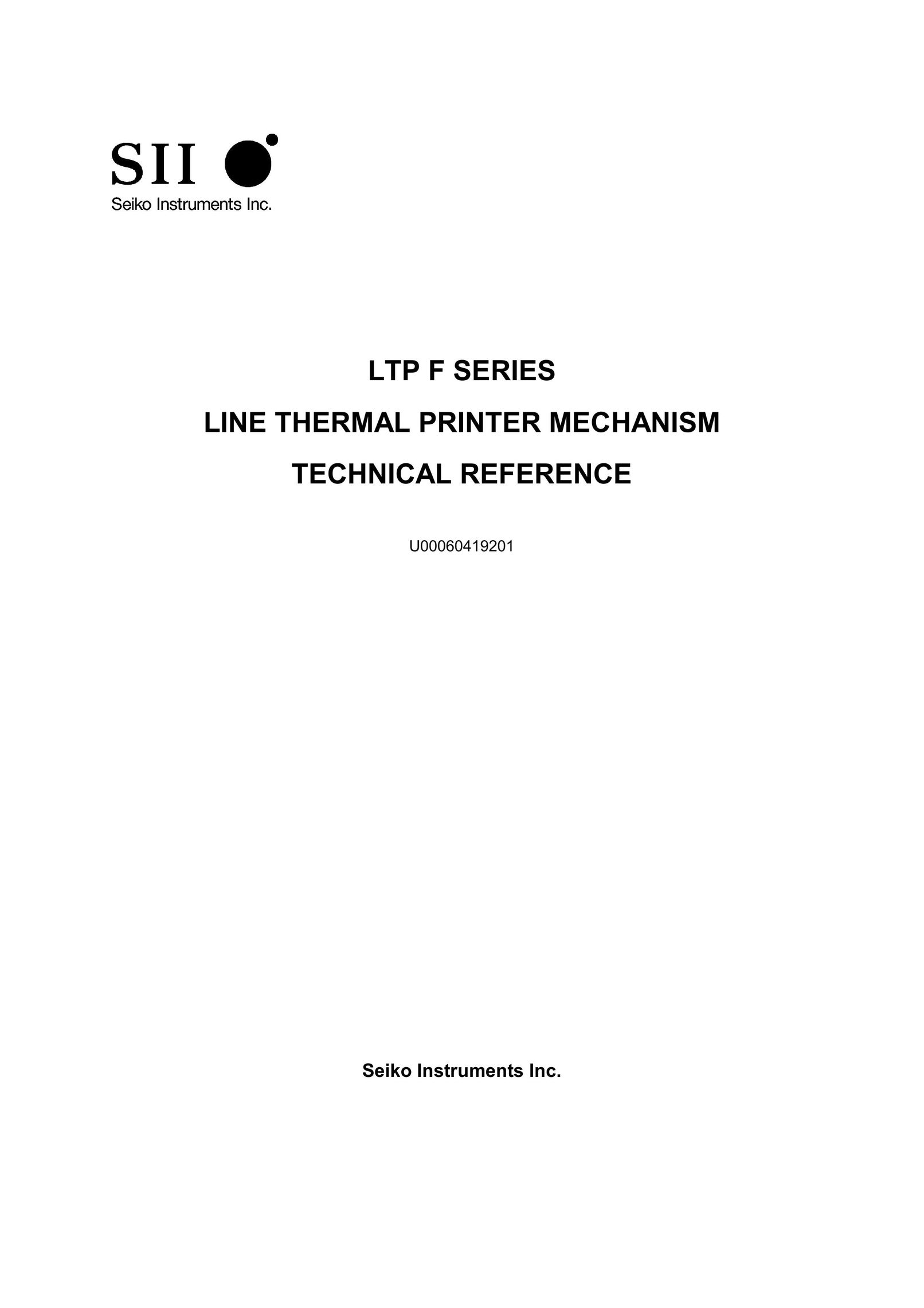 Seiko Instruments LTP F Series Printer User Manual