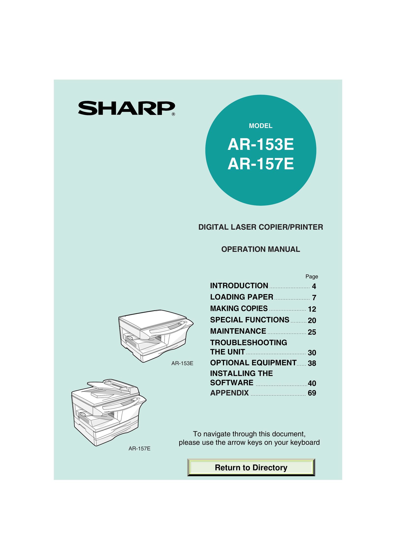 Sharp AR-157E Printer User Manual