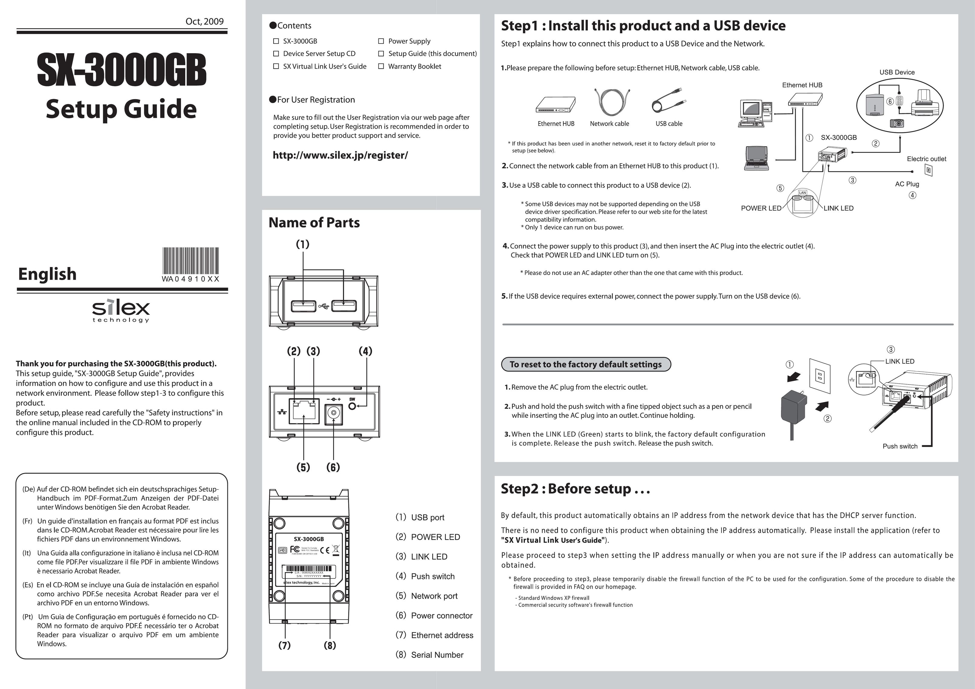Silex technology SX-3000GB Printer User Manual