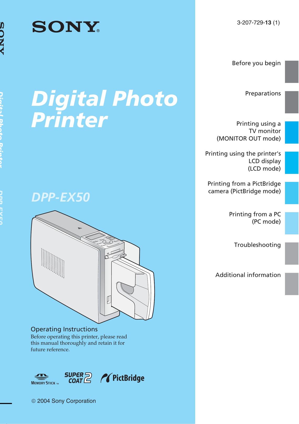 Sony DPP-EX50 Printer User Manual