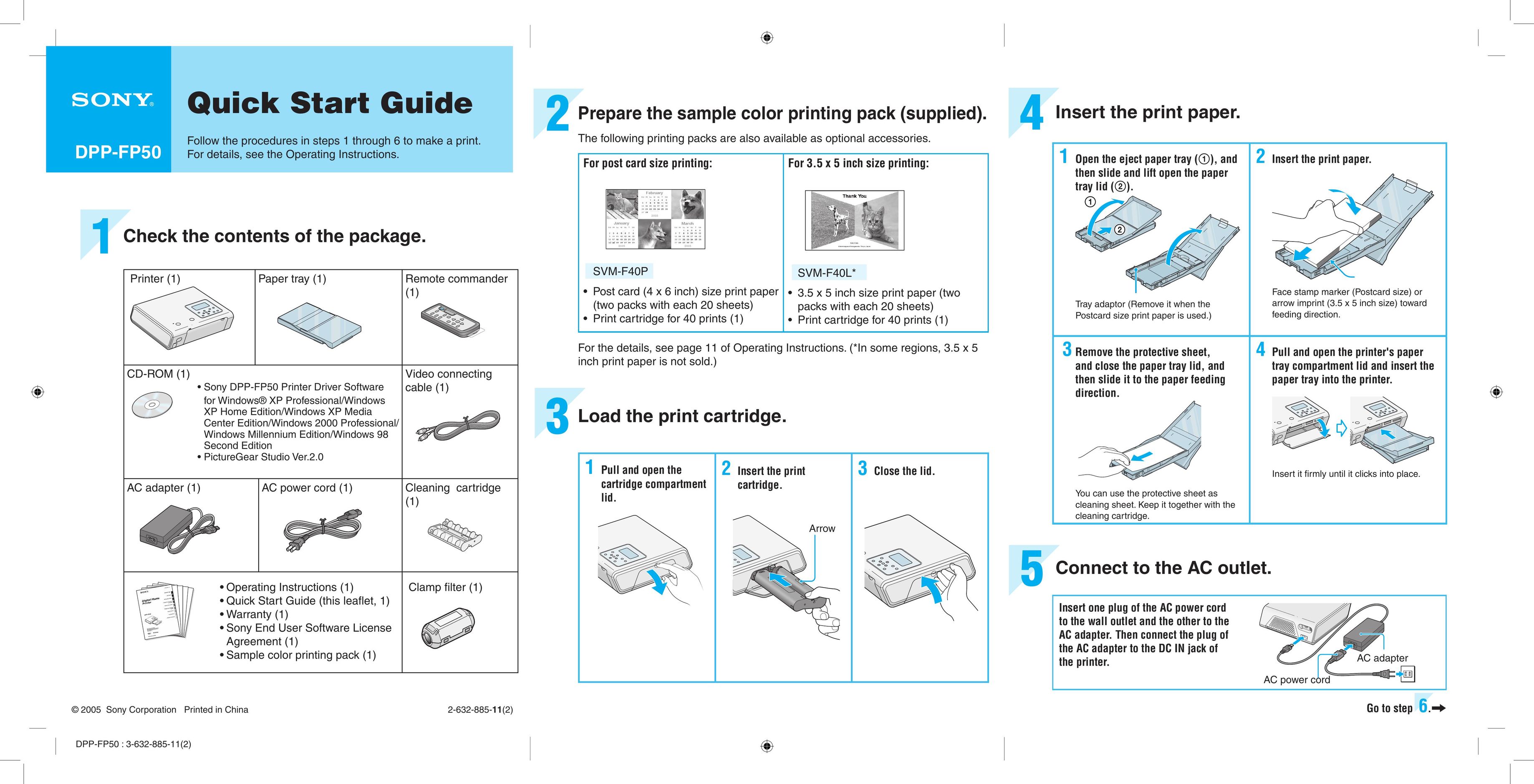 Sony DPP-FP50 Printer User Manual