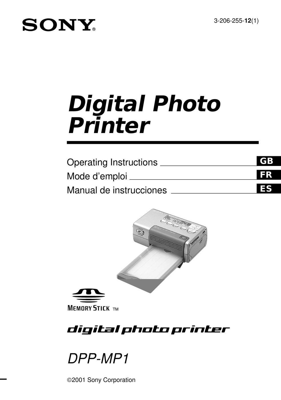 Sony DPP-MP1 Printer User Manual