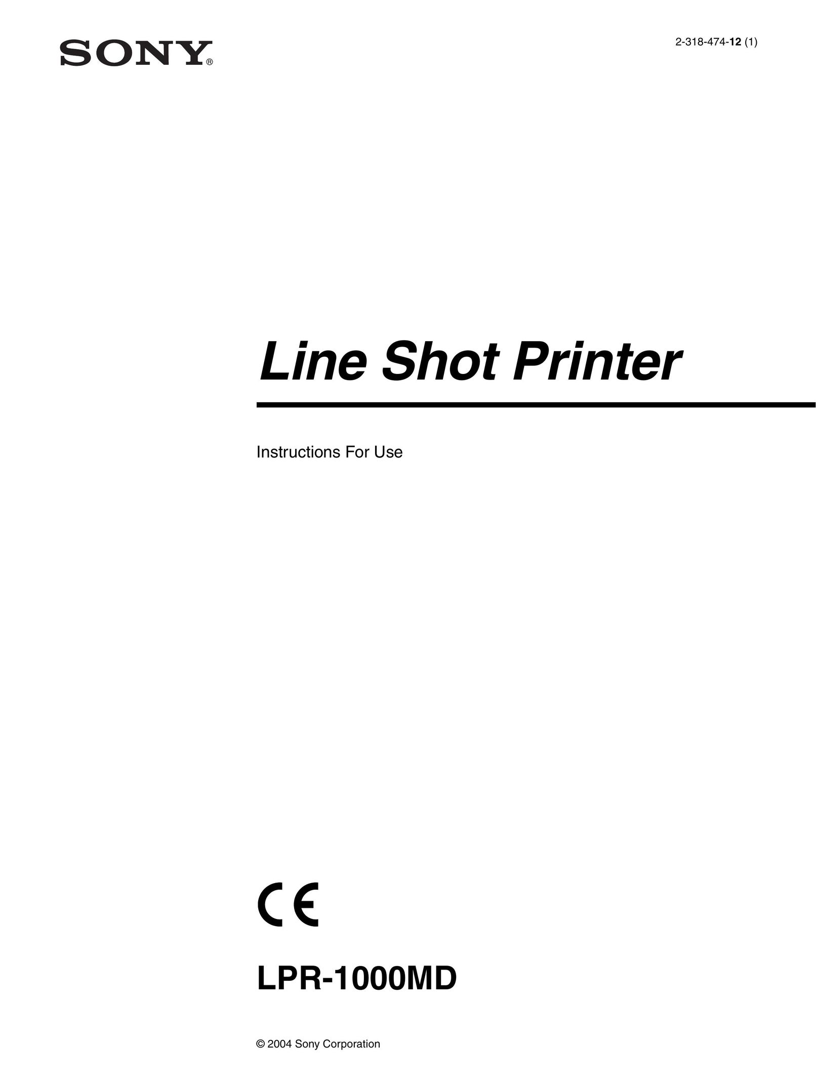 Sony LPR-1000MD Printer User Manual