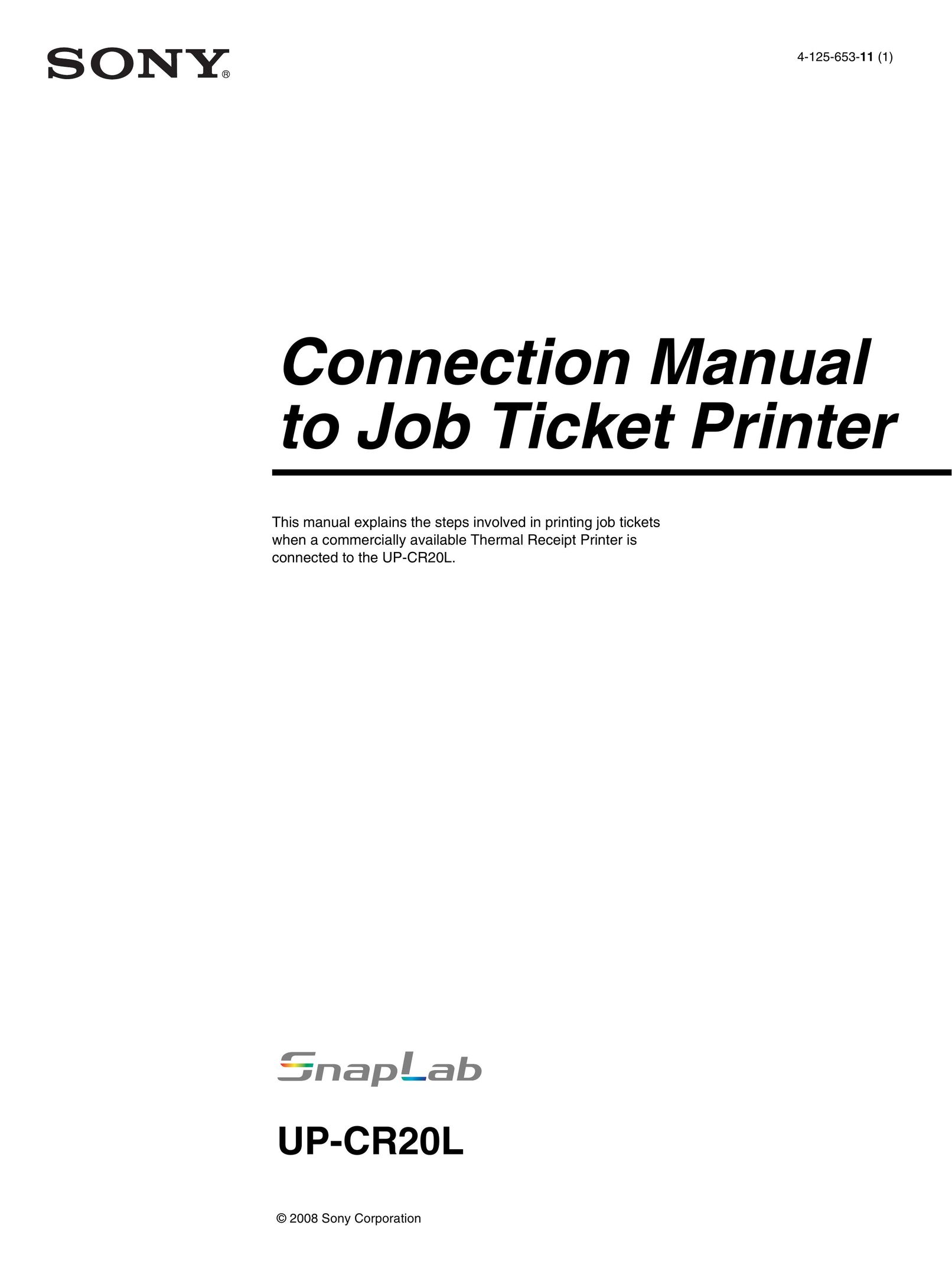 Sony UP-CR20L Printer User Manual