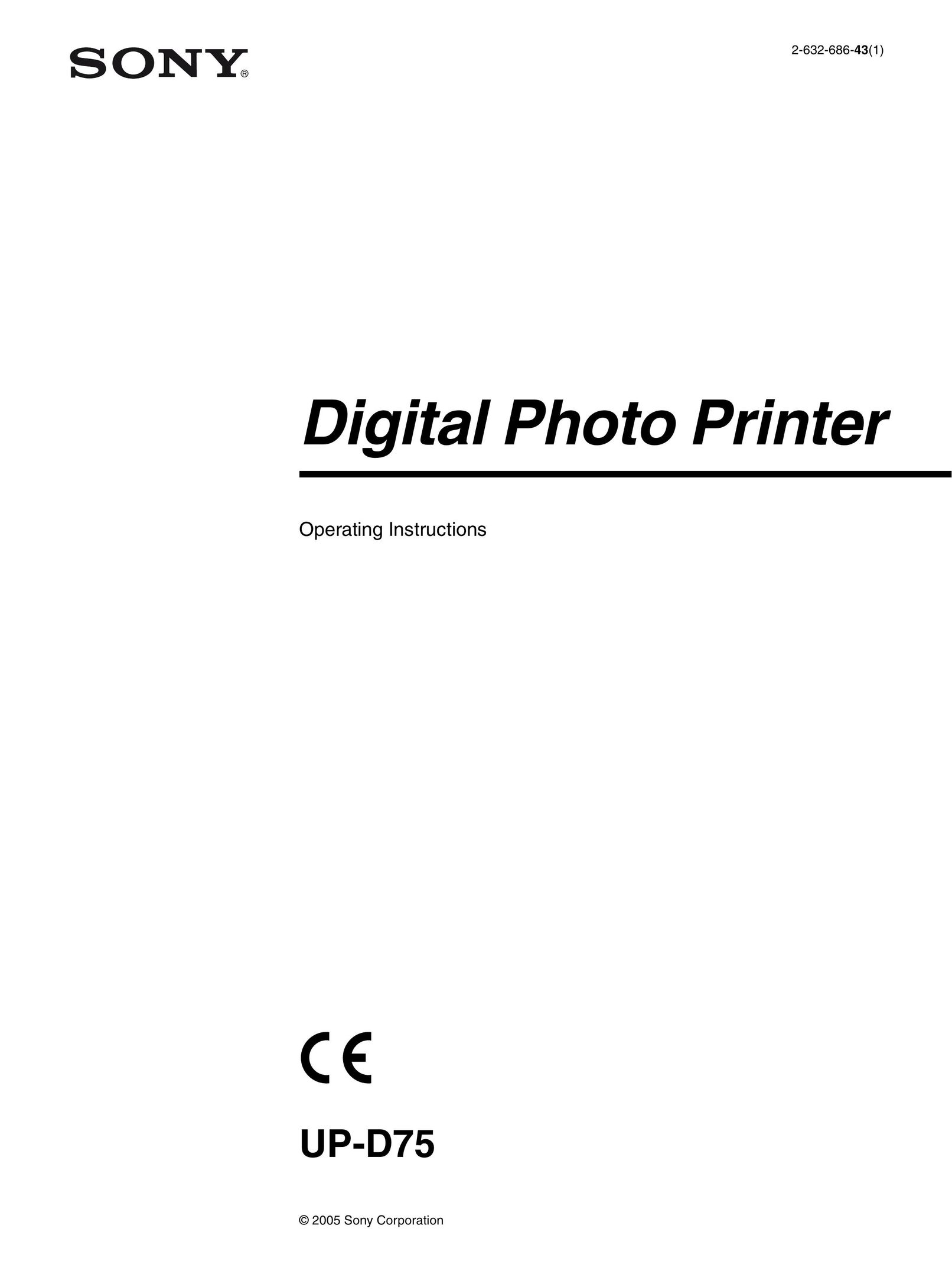 Sony UP-D75 Printer User Manual