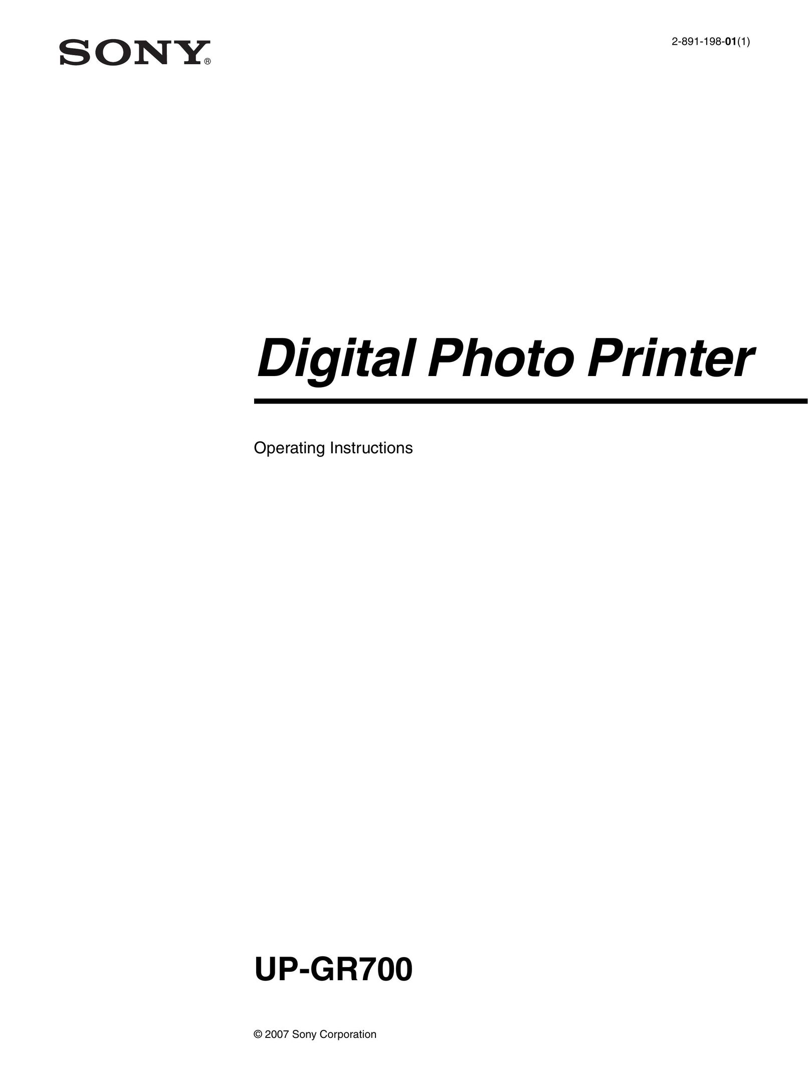 Sony UP-GR700 Printer User Manual