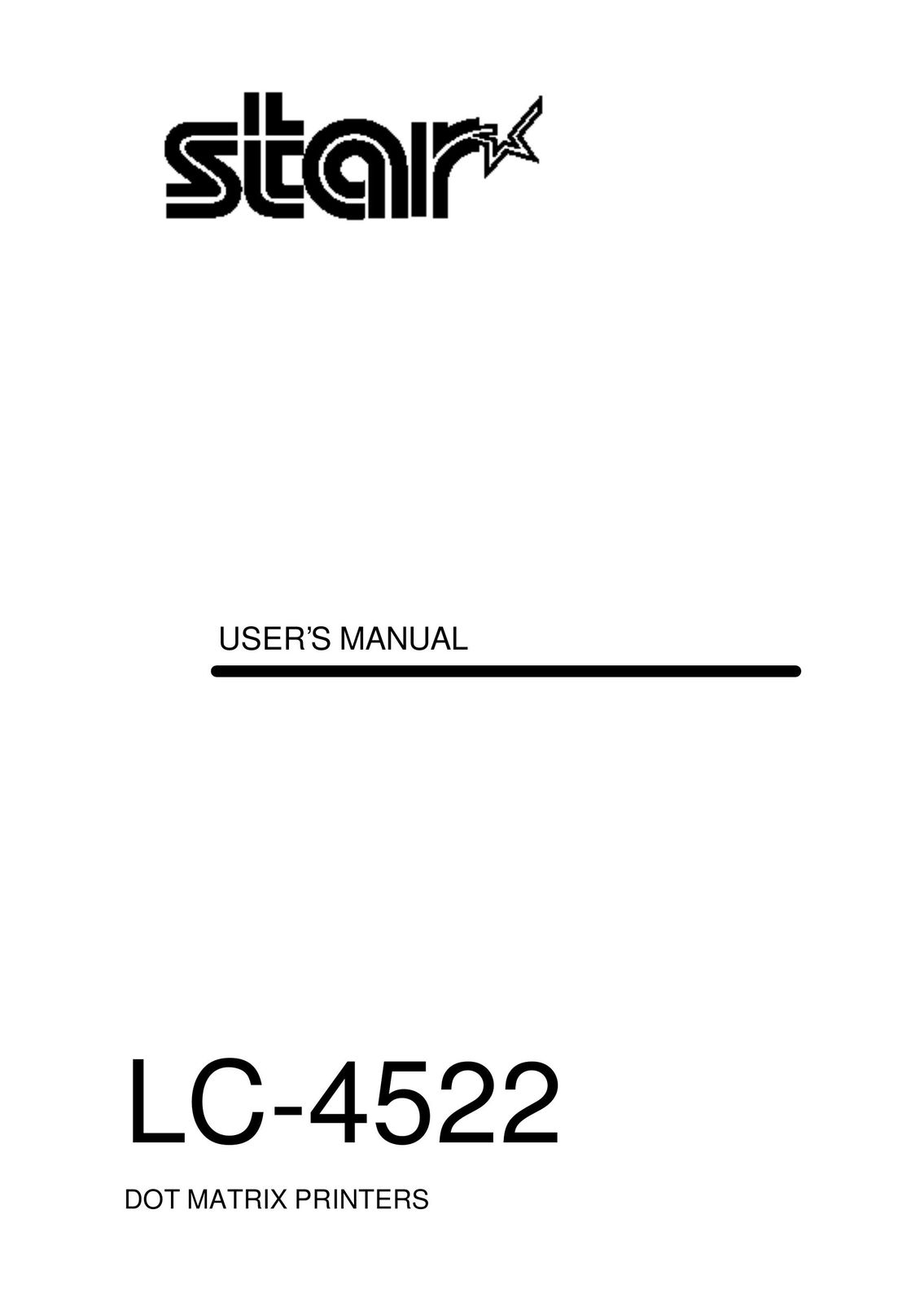 Star Manufacturing LC-4522 Printer User Manual