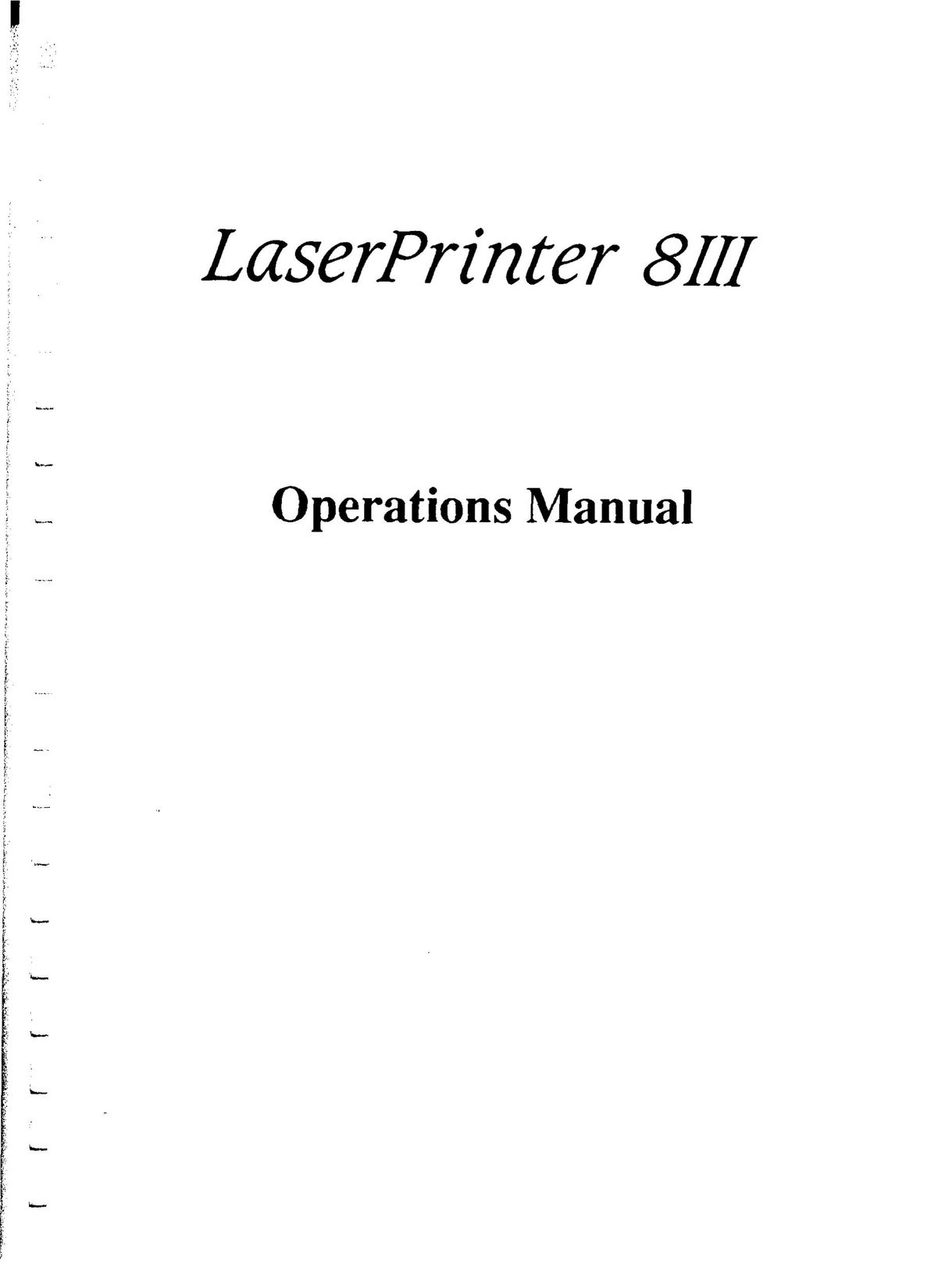 Star Micronics 8III Printer User Manual