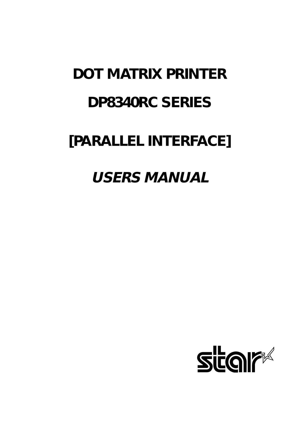 Star Micronics DP8340RC Printer User Manual