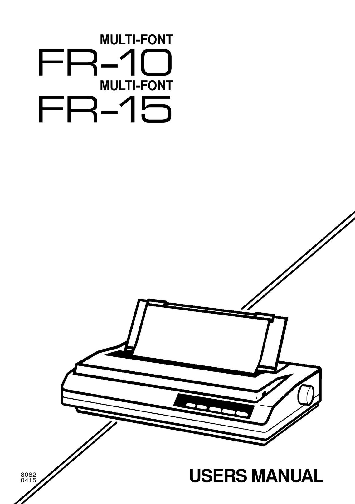 Star Micronics FR-10 Printer User Manual