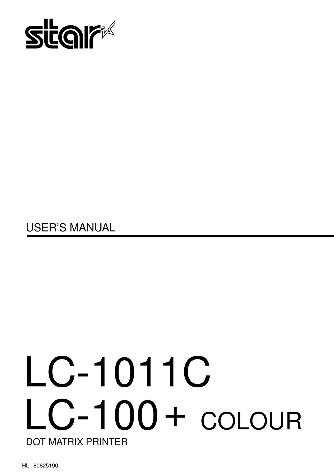 Star Micronics LC-1011C Printer User Manual