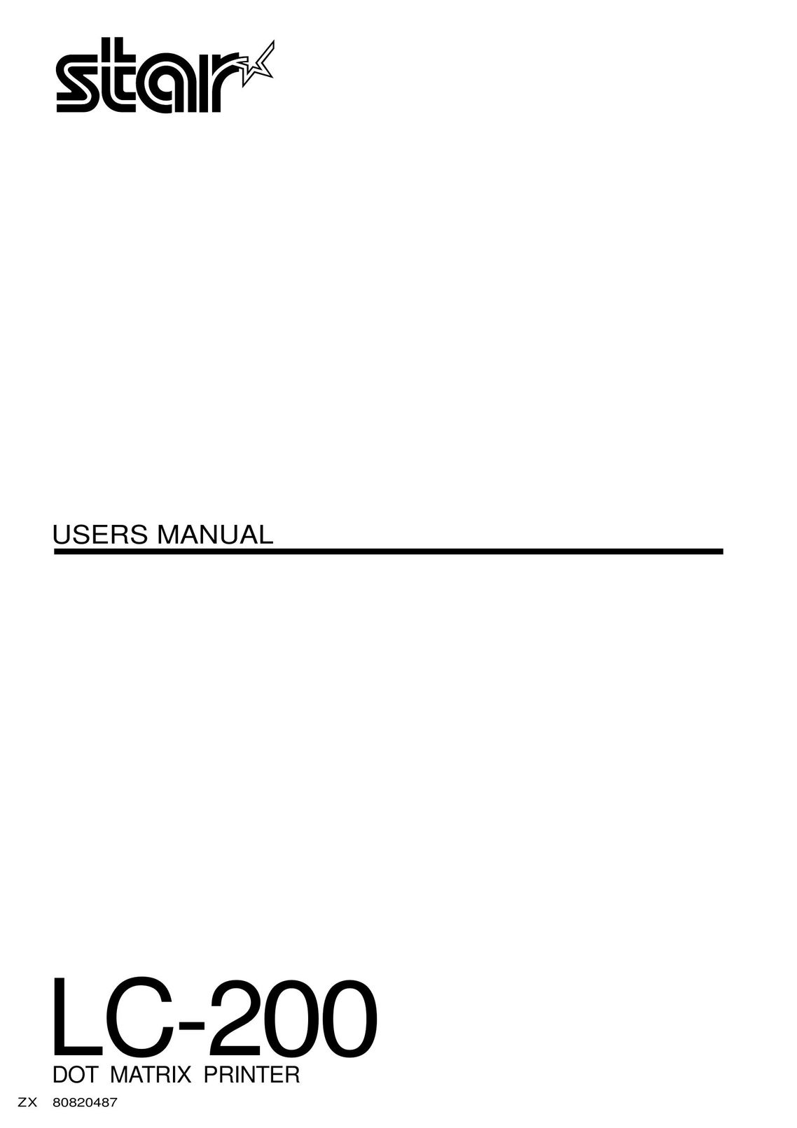 Star Micronics LC-200 Printer User Manual
