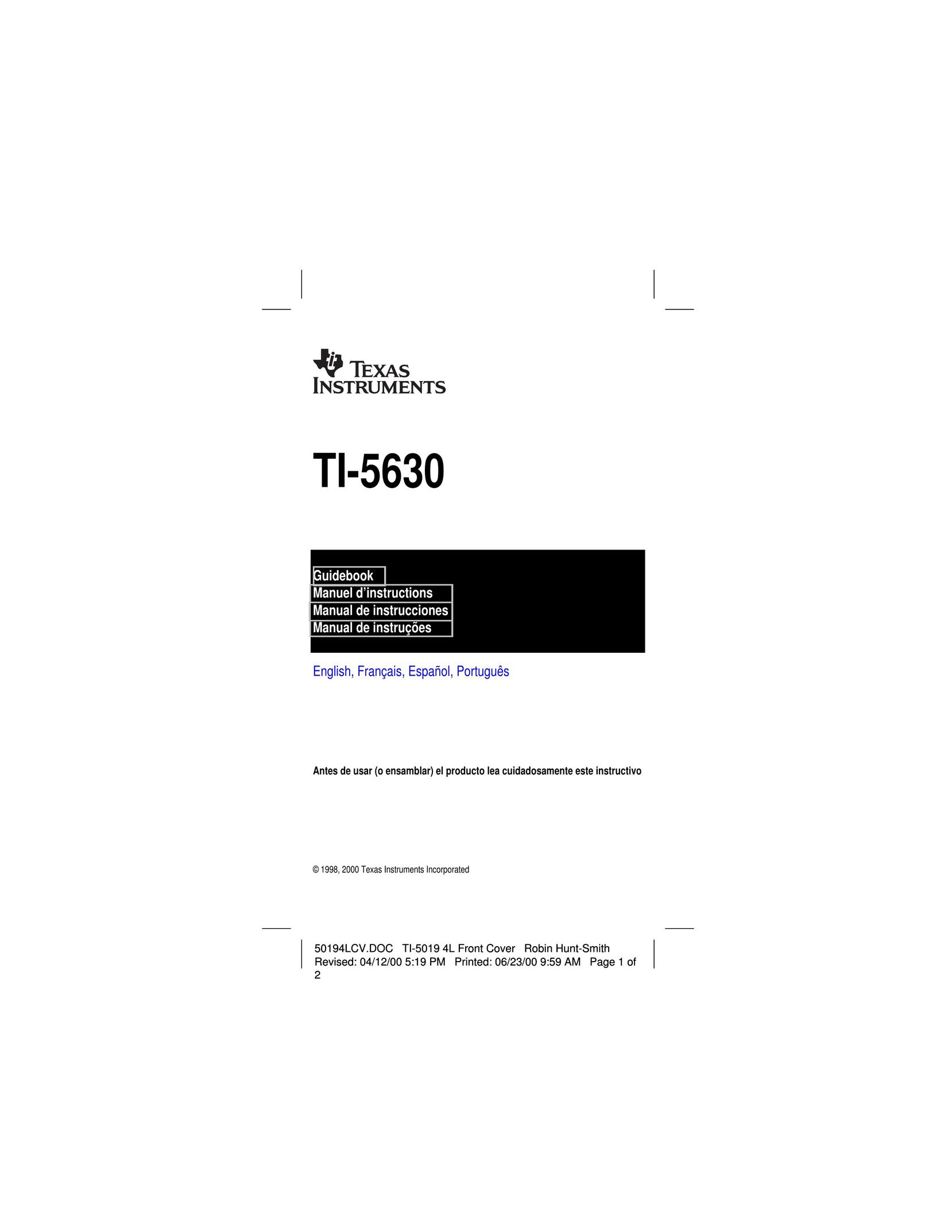 Texas Instruments TI-5630 Printer User Manual