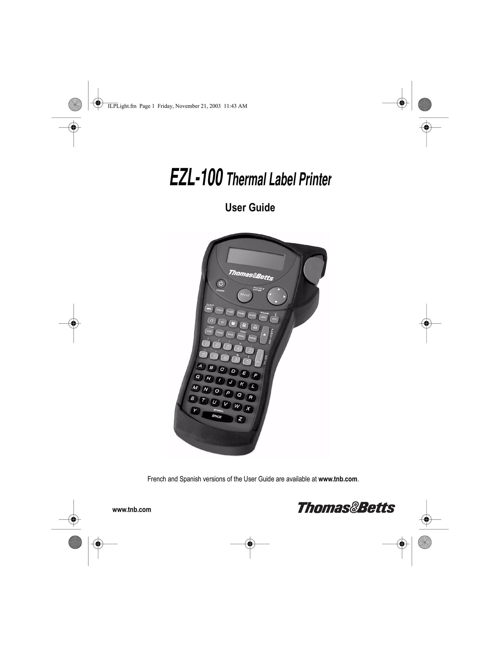 Thomas & Betts EZL-100 Printer User Manual