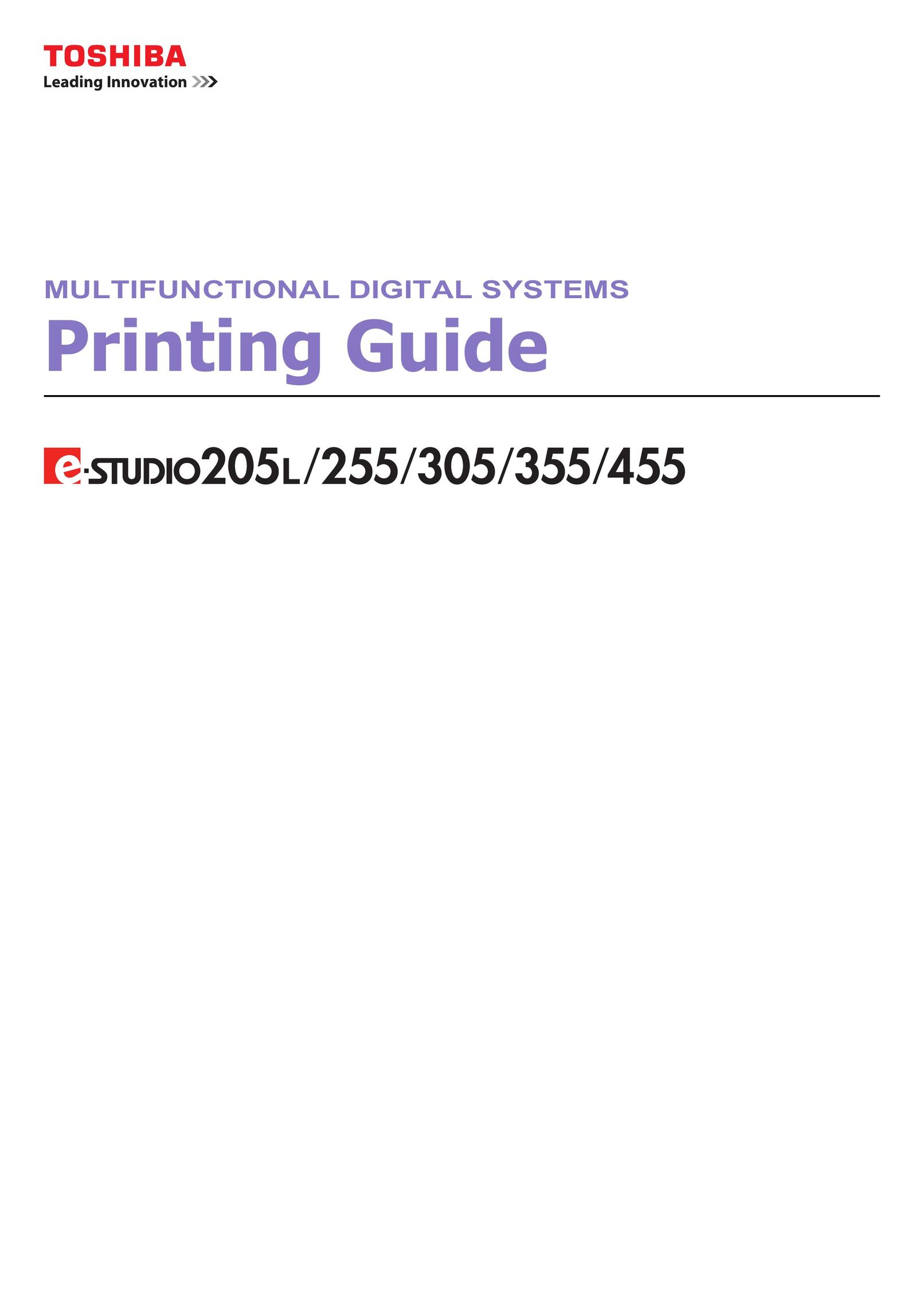 Toshiba 305 Printer User Manual