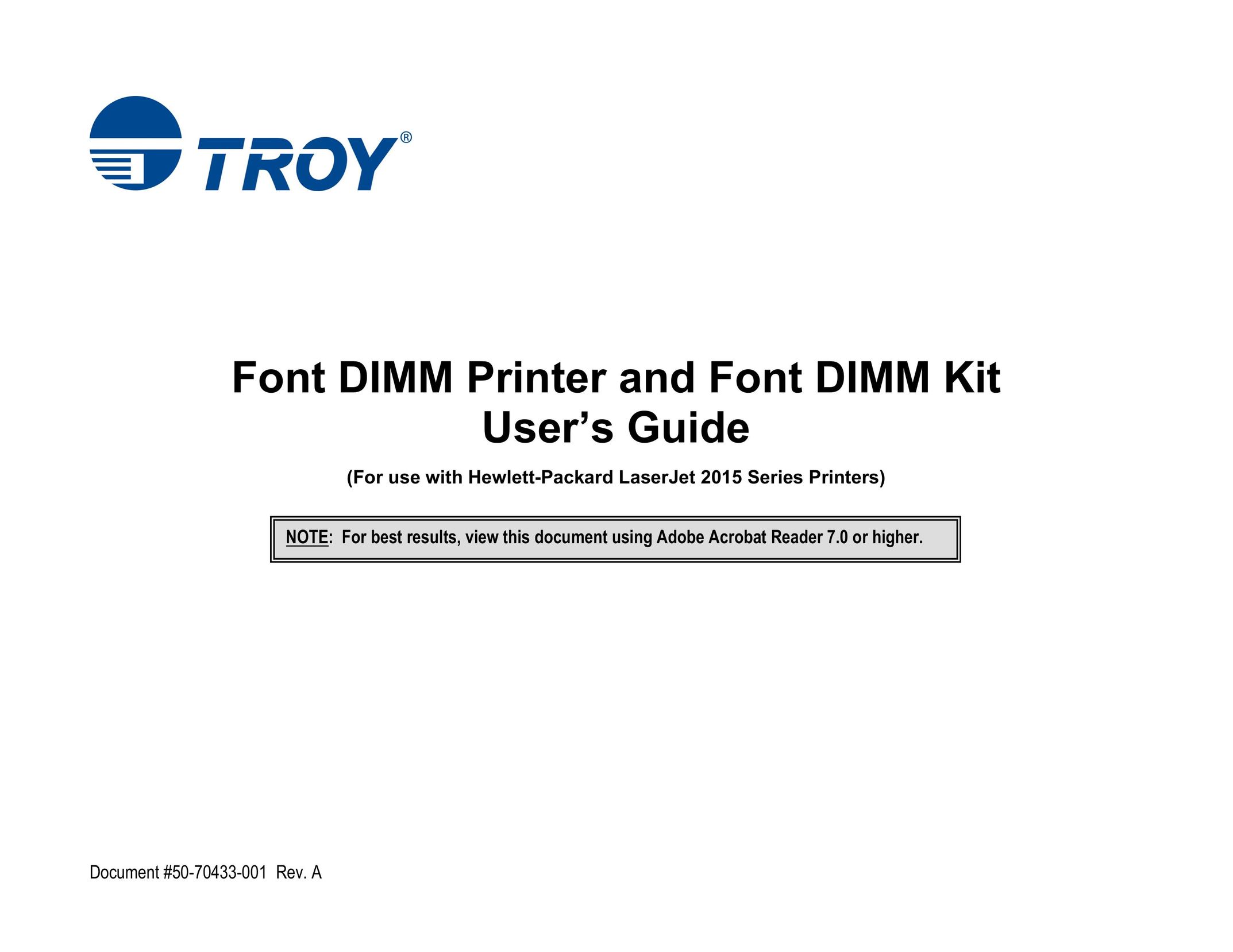 TROY Group 2015 Series Printer User Manual