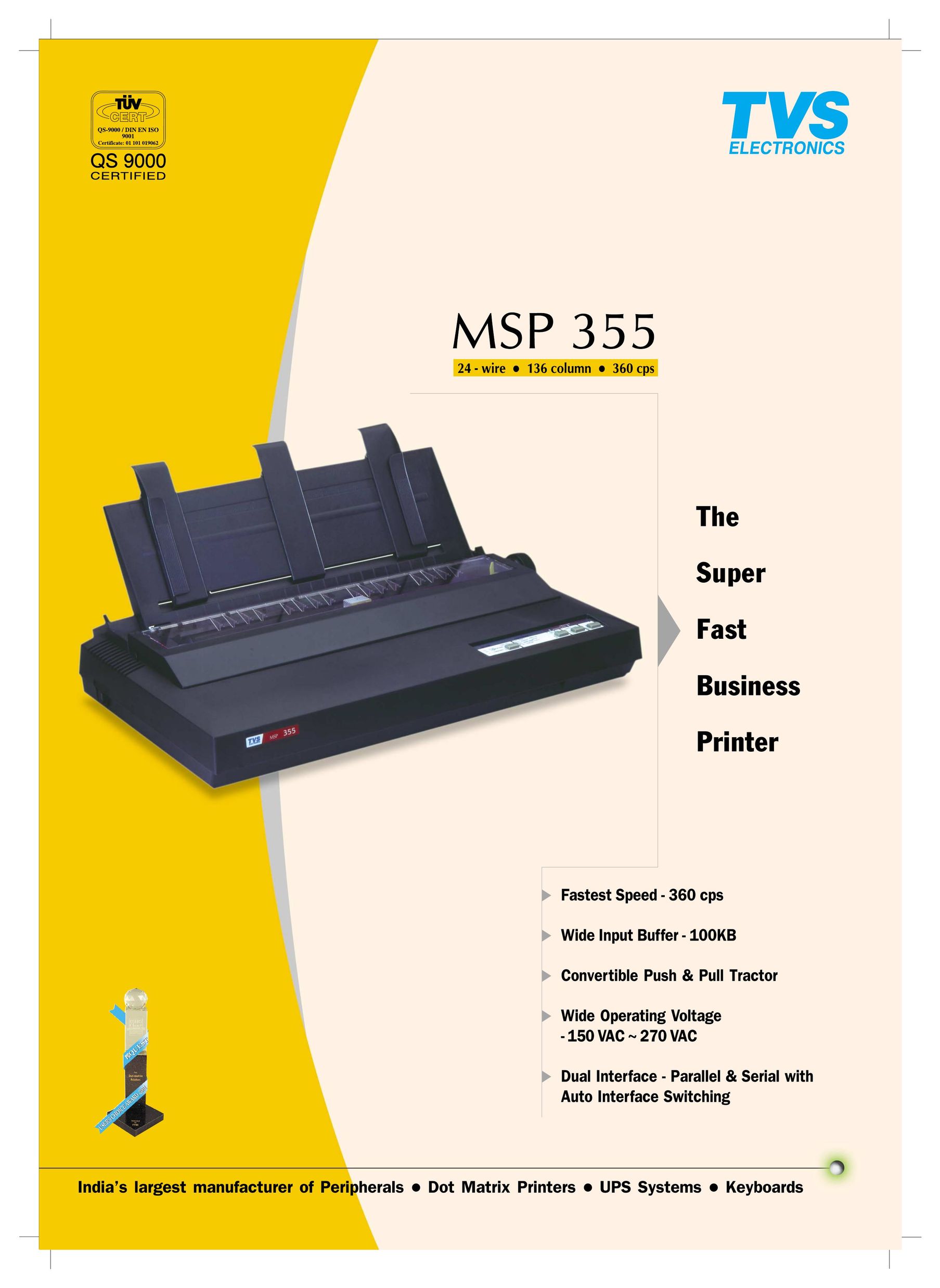 TVS electronic MSP 355 Printer User Manual