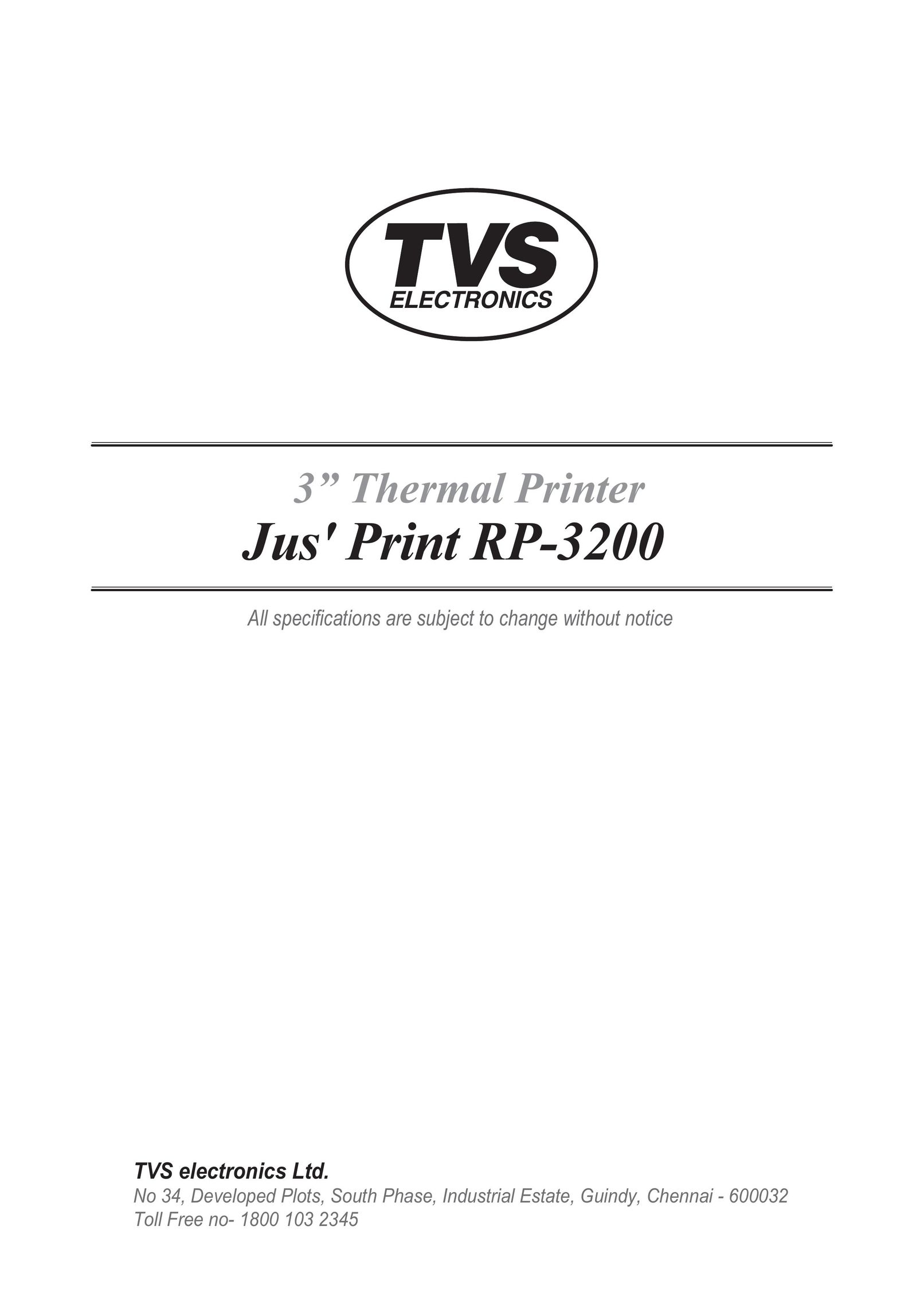 TVS electronic RP-3200 Printer User Manual