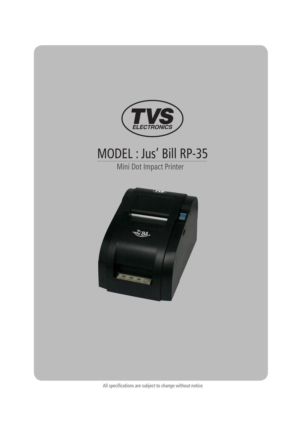TVS electronic RP-35 Printer User Manual