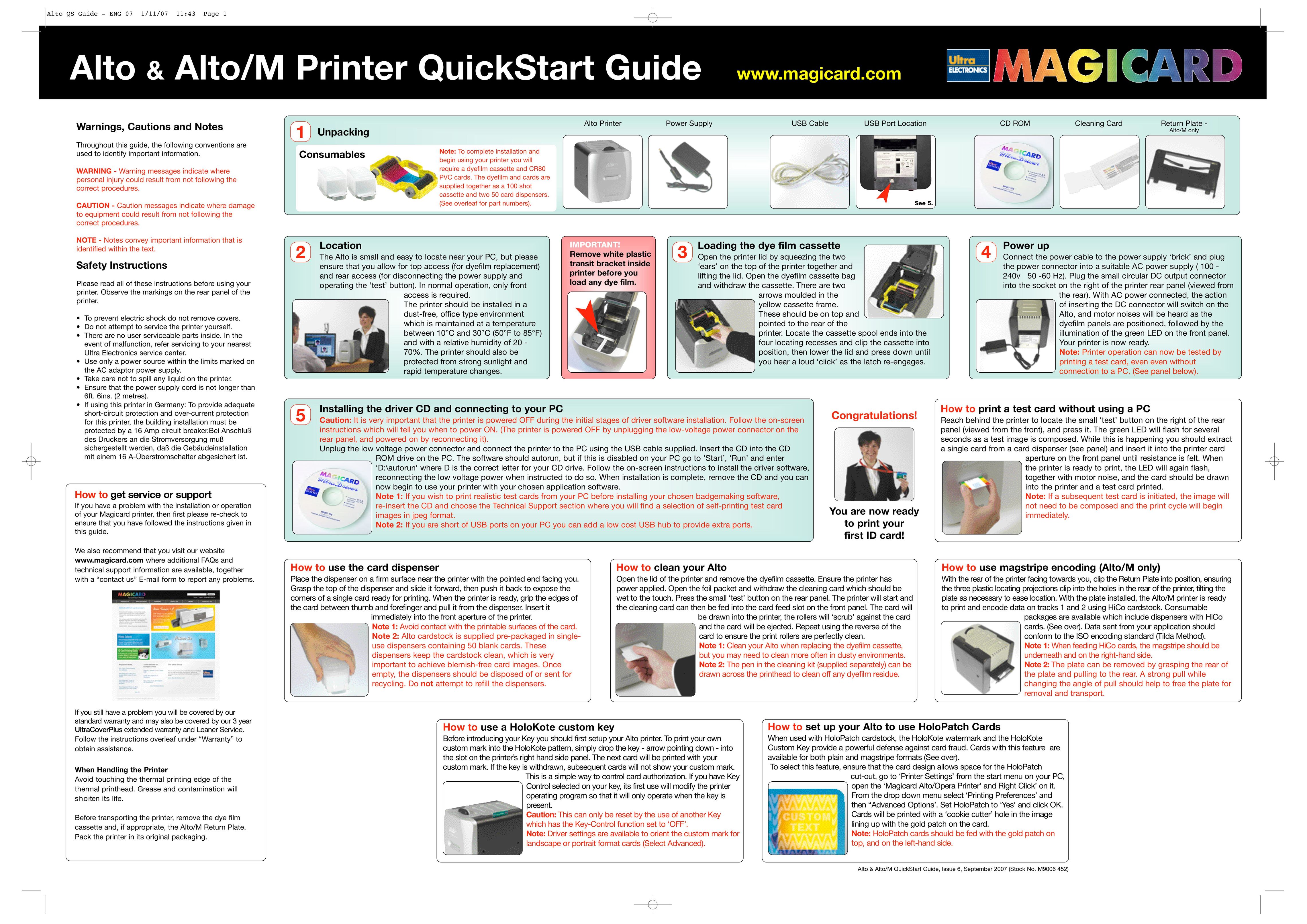Ultra electronic ALTO Printer User Manual