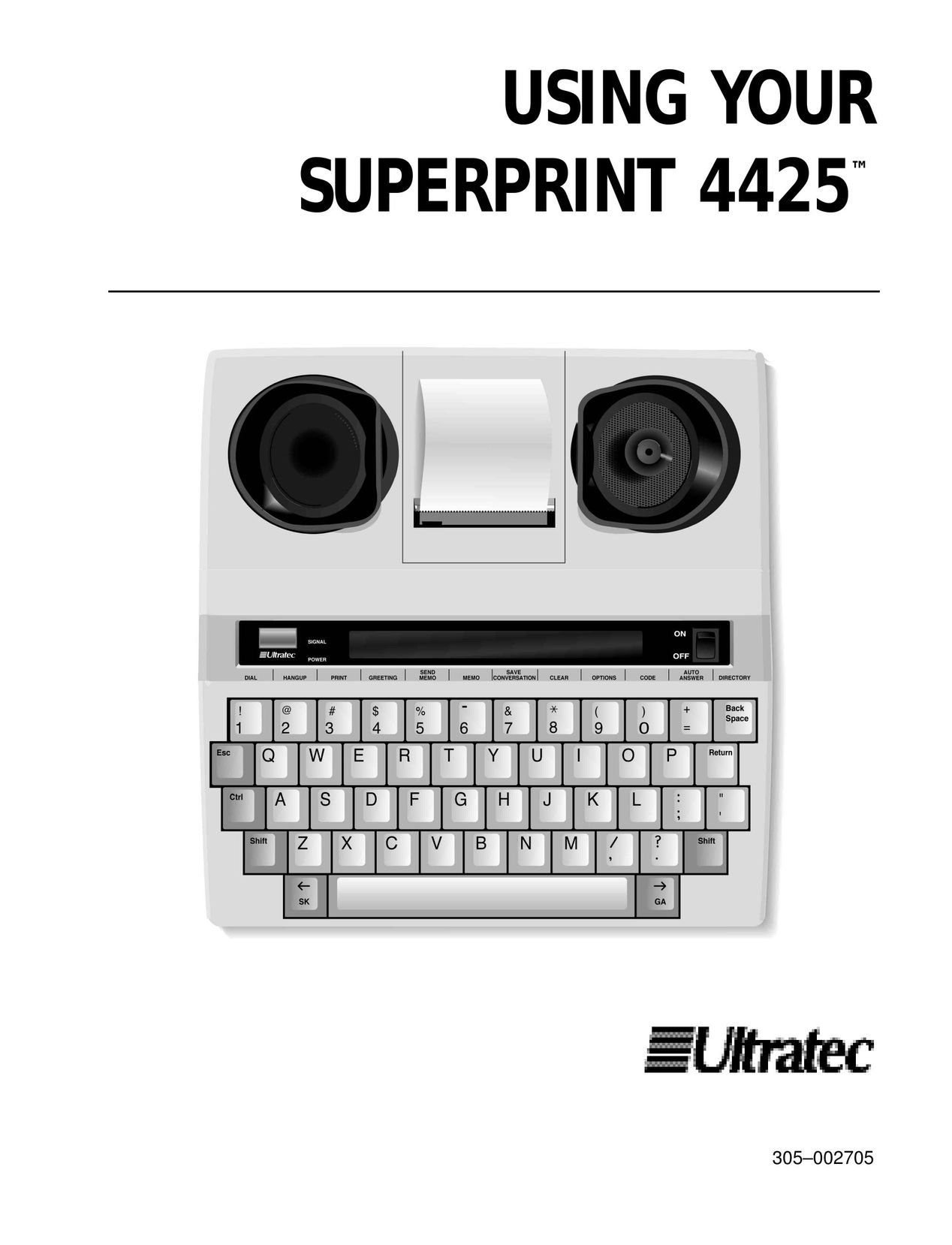 Ultratec 4425 Printer User Manual