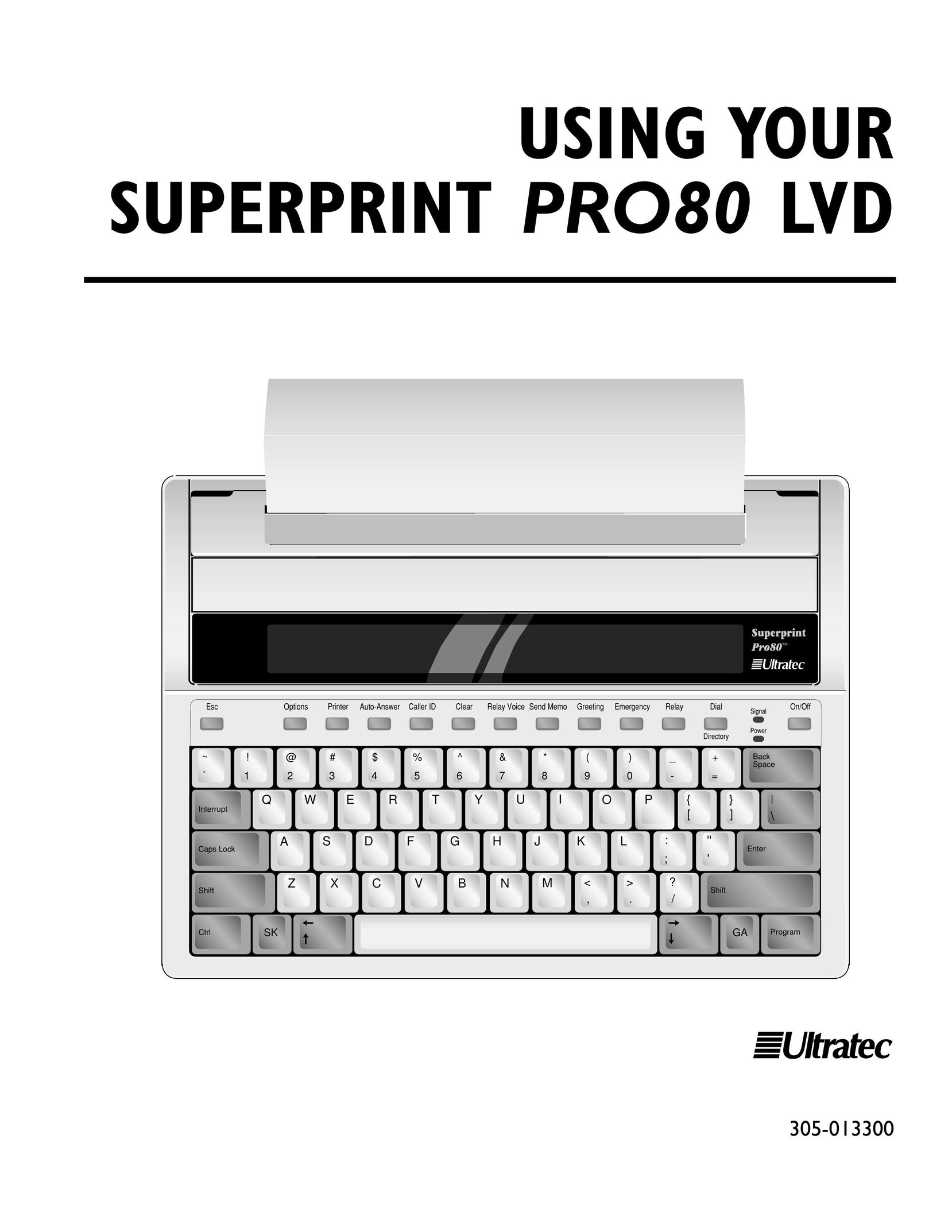 Ultratec PRO80 Printer User Manual