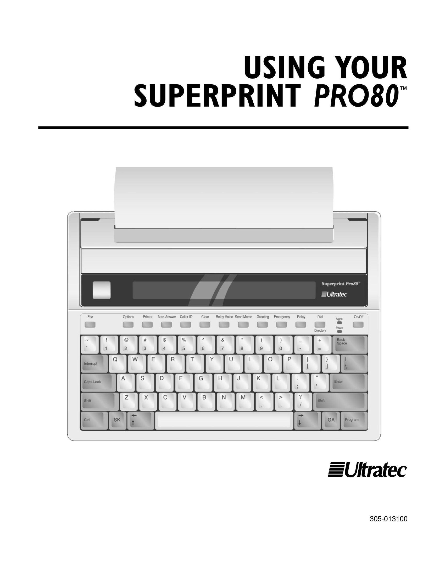 Ultratec PRO80TM Printer User Manual