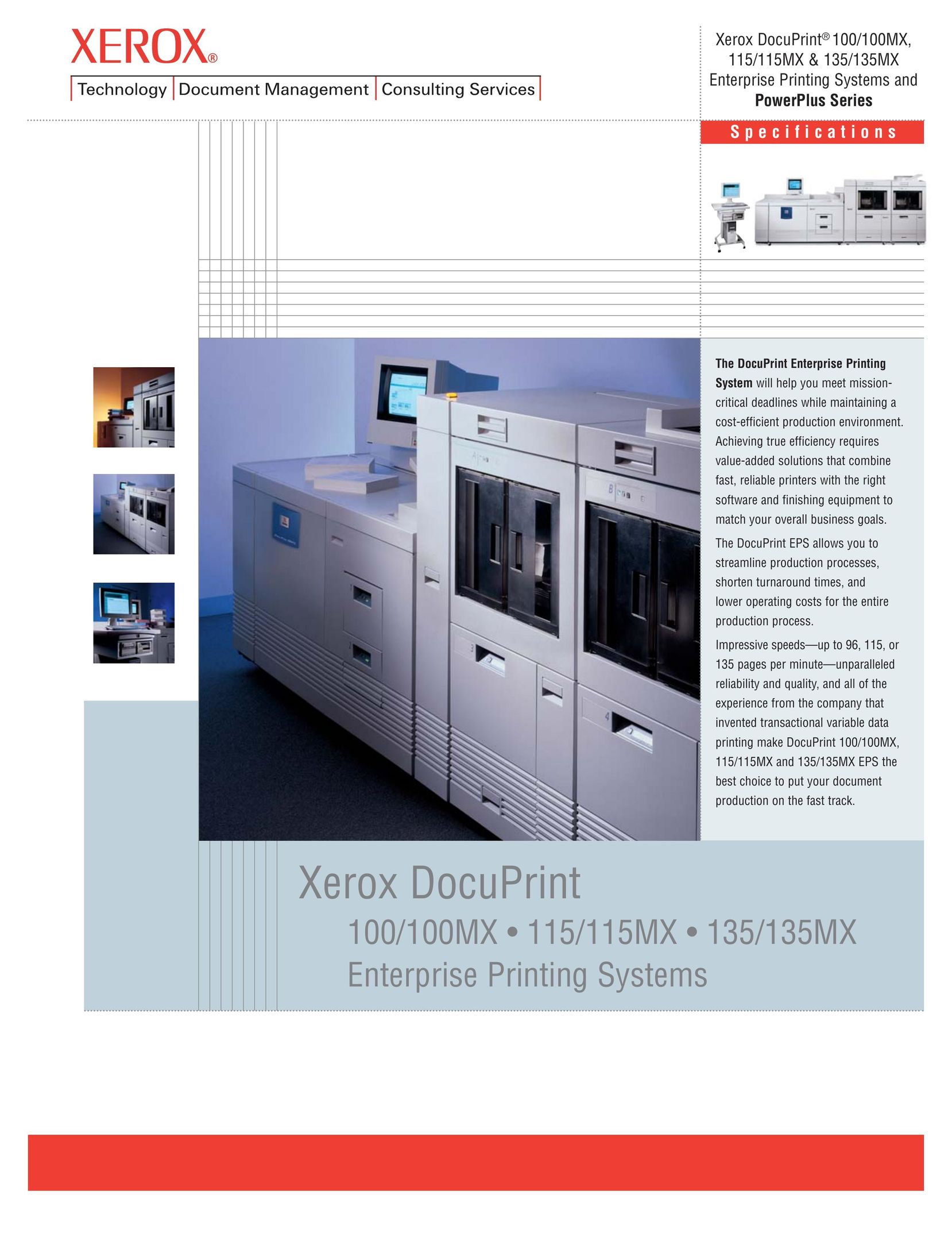 Xerox 100MX Printer User Manual