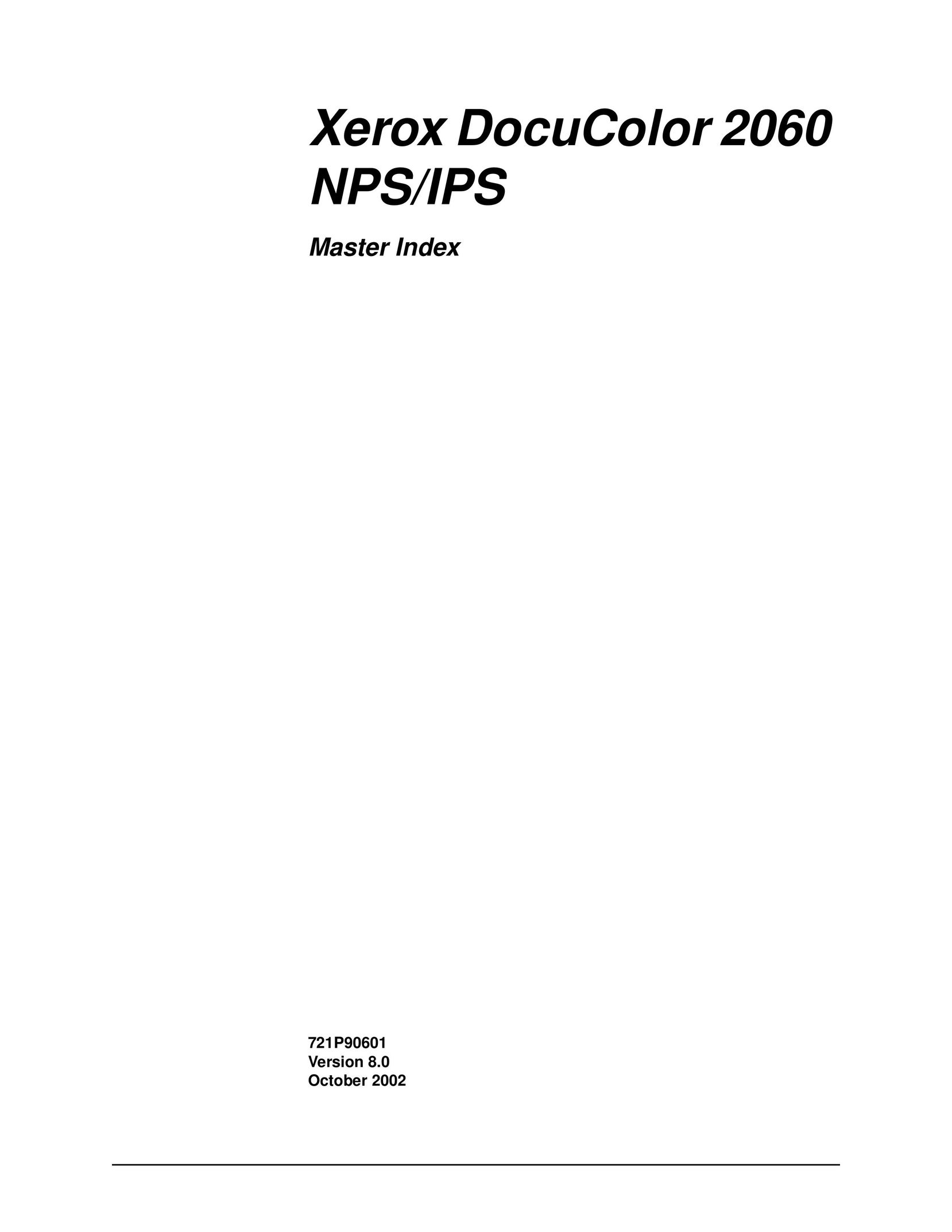 Xerox 2060 NPS Printer User Manual
