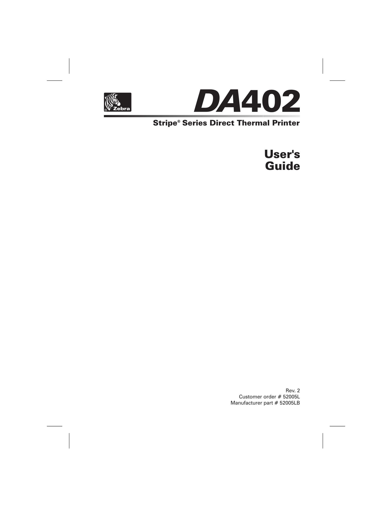 Zebra Technologies DA402 Printer User Manual