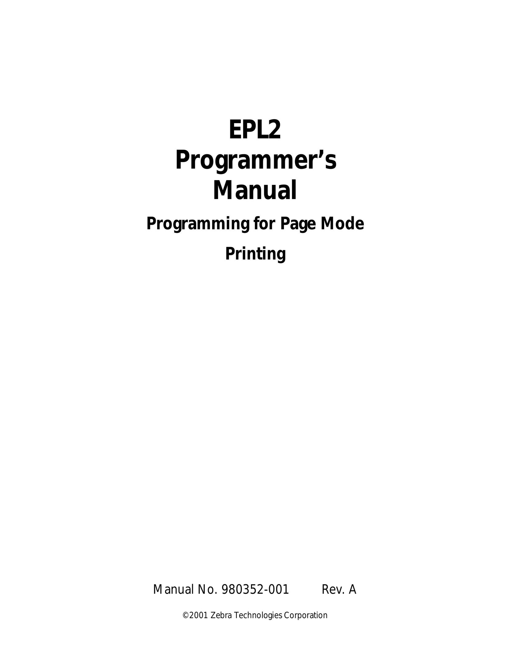 Zebra Technologies EPL2 Printer User Manual